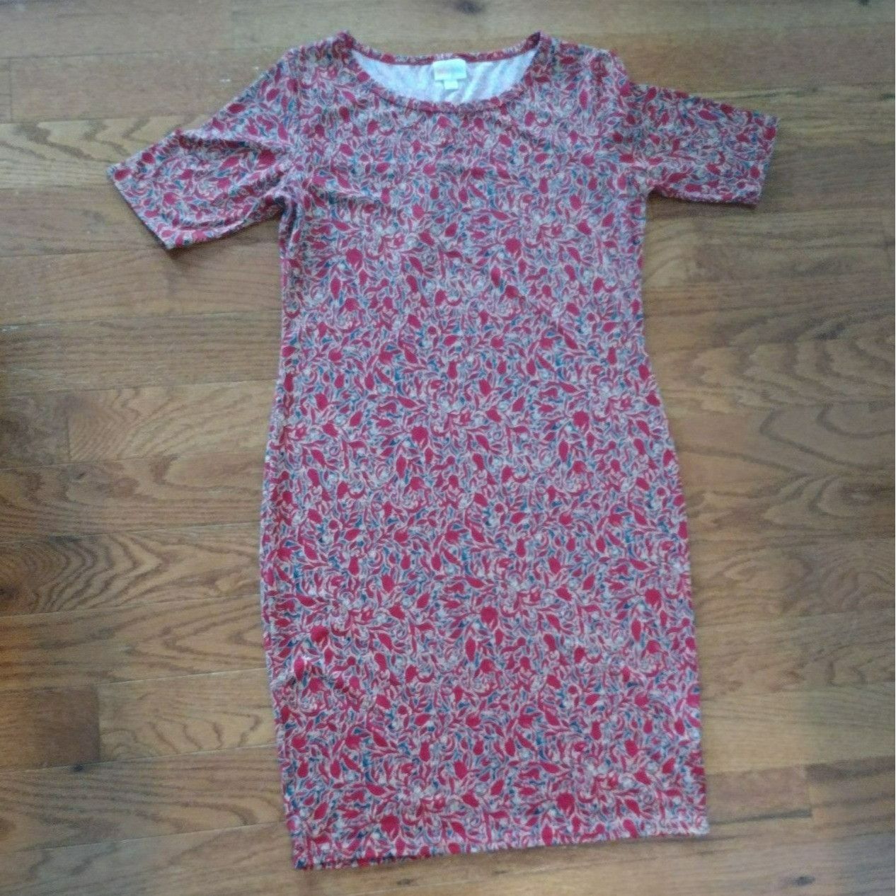 Other LuLaRoe Womens Red Floral Print Dress Size M Size M / US 6-8 / IT 42-44 - 9 Thumbnail
