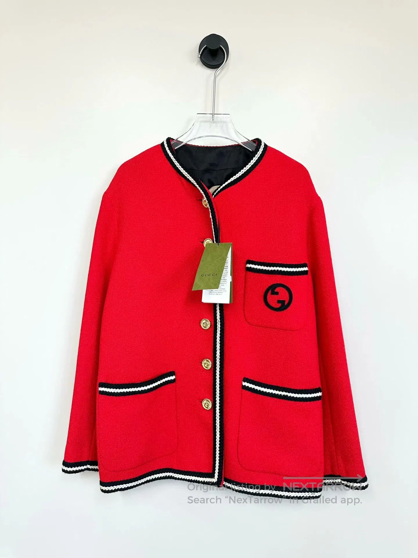 Gucci Guicci Red Classic Double G Gold Button Jacket| Size XS / US 0-2 / IT 36-38 - 1 Thumbnail