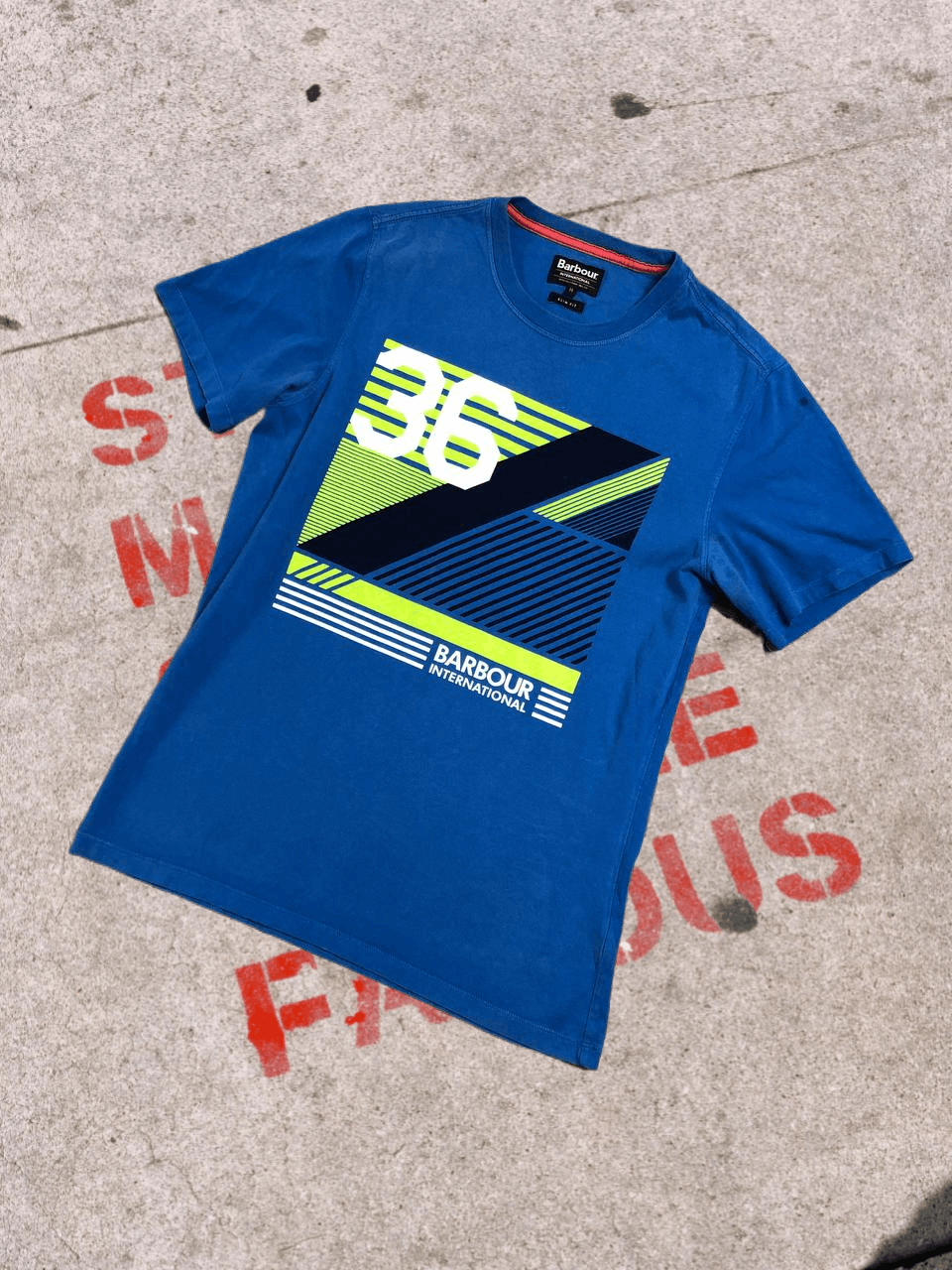 Barbour Barbour International Snakepass Graphic T Shirt Blue Size US M / EU 48-50 / 2 - 1 Thumbnail