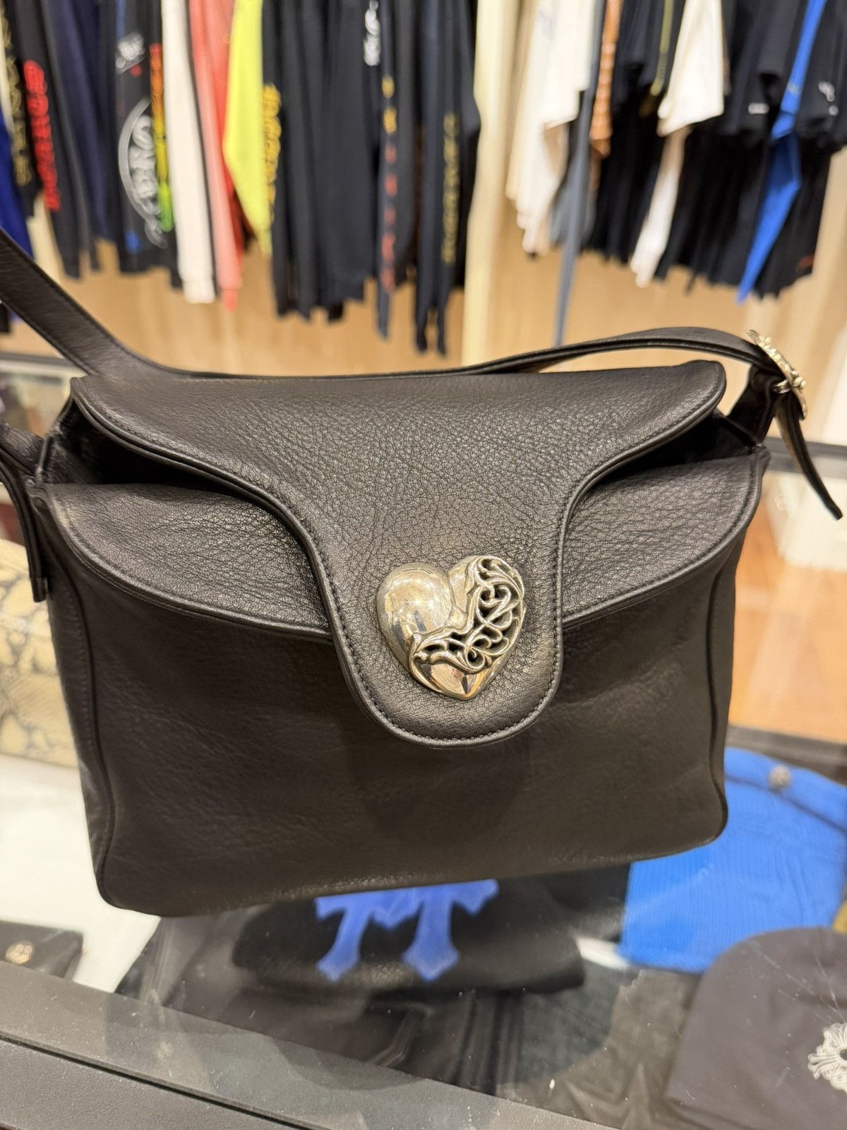 Chrome Hearts Chrome Hearts Vine Flap Silver Embellished Leather Bag Size ONE SIZE - 6 Thumbnail