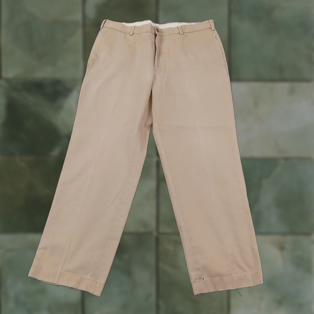 Brooks Brothers Brooks Brothers Mens Chino Pants Beige Flat Front Straight Leg 38x30 Size US 36 / EU 52 - 1 Thumbnail