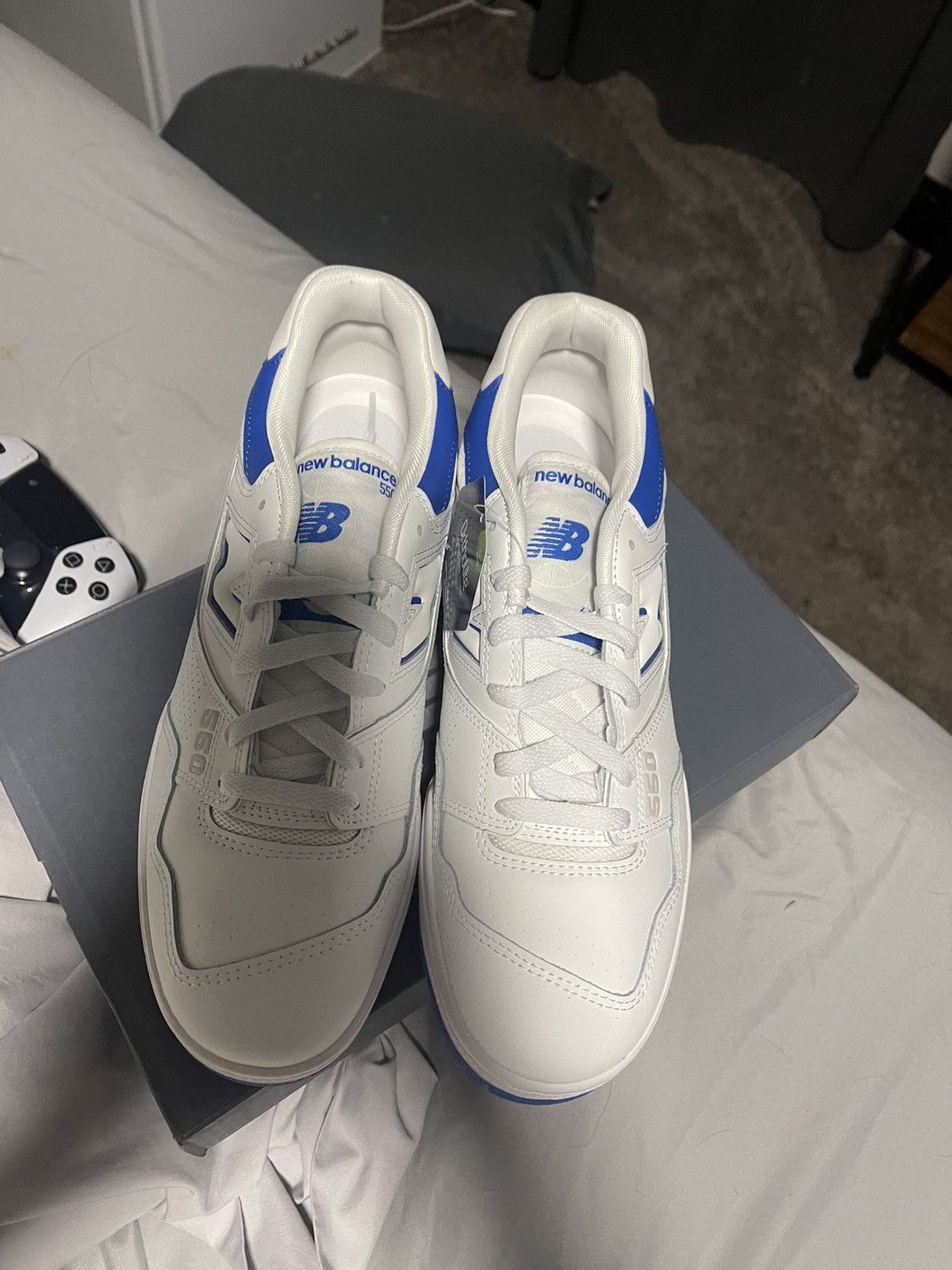 New Balance × Vintage New Balance 550 ‘White Blue’ DEADSTOCK Size US 10 / EU 43 - 4 Thumbnail