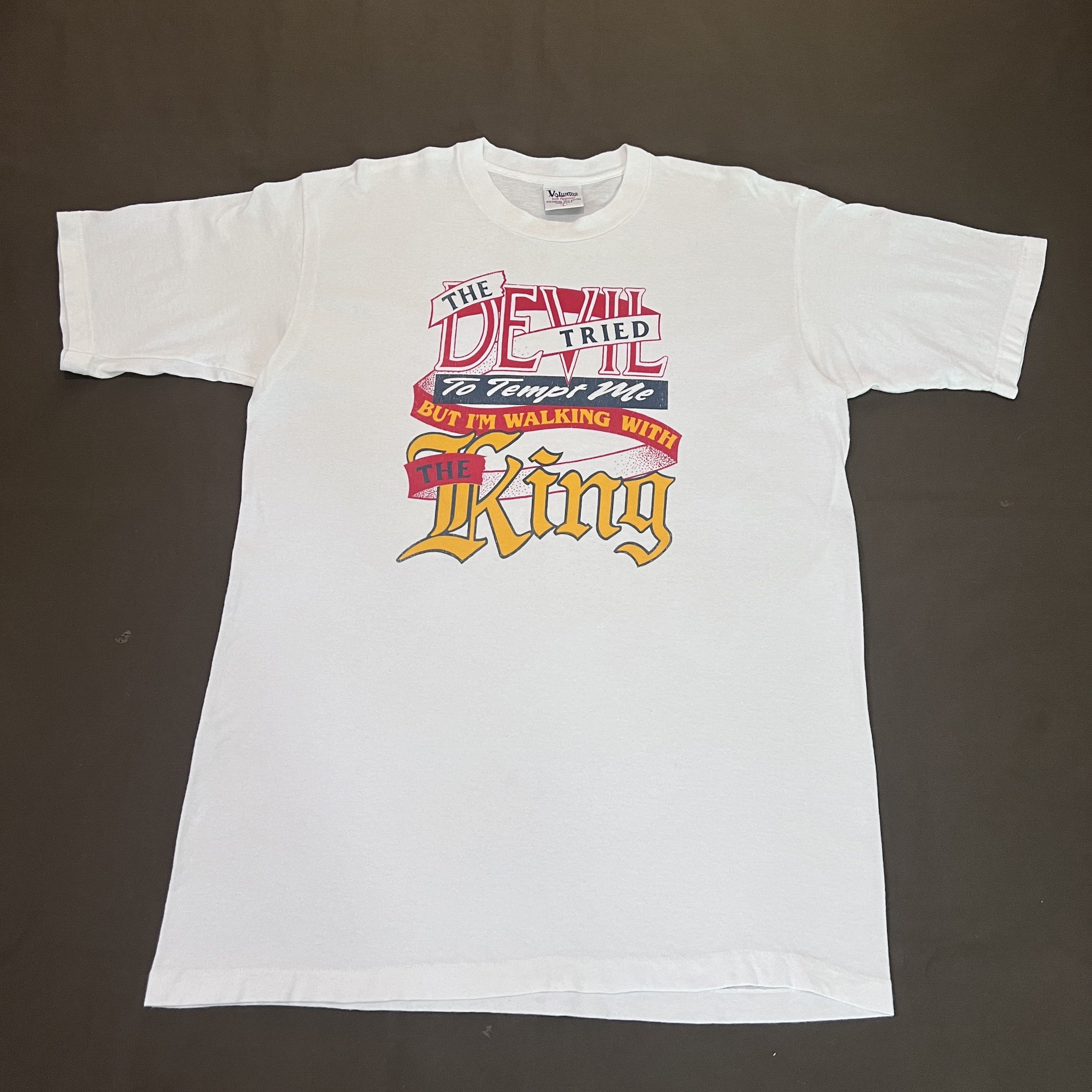 Vintage Vintage 90s The devil tried to tempt me Jesus God Holy Bible Size US L / EU 52-54 / 3 - 2 Thumbnail