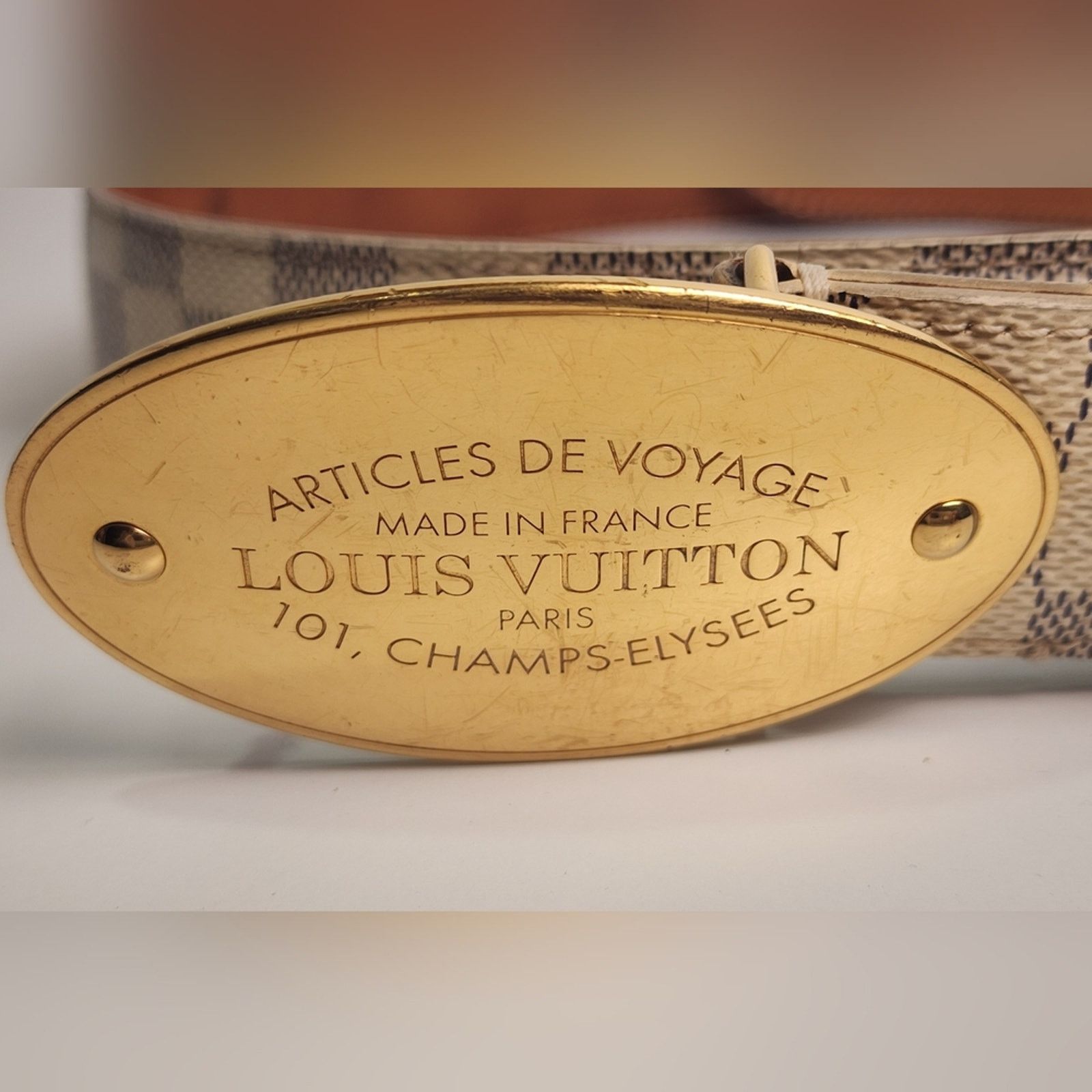 Louis Vuitton Louis Vuitton Damier Azur Canvas Voyage Belt 100/40 Size ONE SIZE - 2 Thumbnail