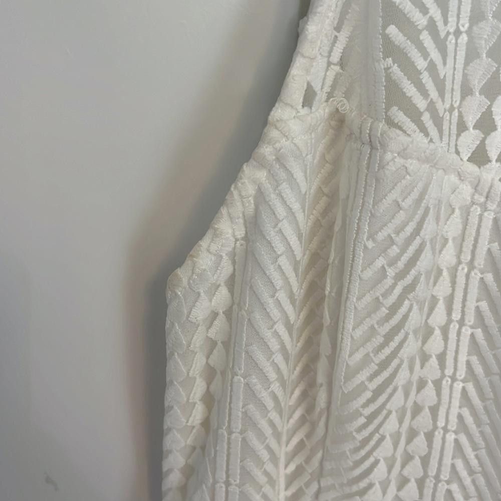 Designer Heavenly Geometry Ivory Lace Halter Dress Size M / US 6-8 / IT 42-44 - 5 Thumbnail