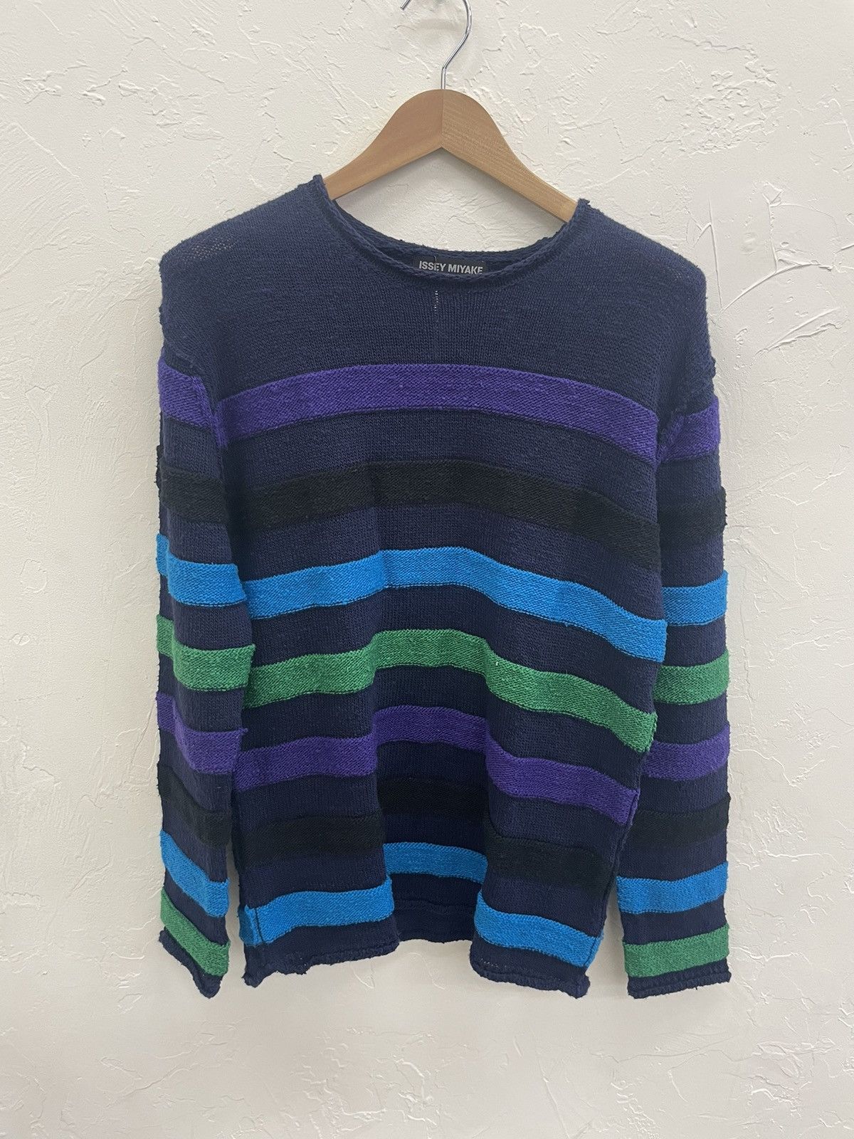 image of Issey Miyake Striped 3-D Sweater, Men's (Size Medium)