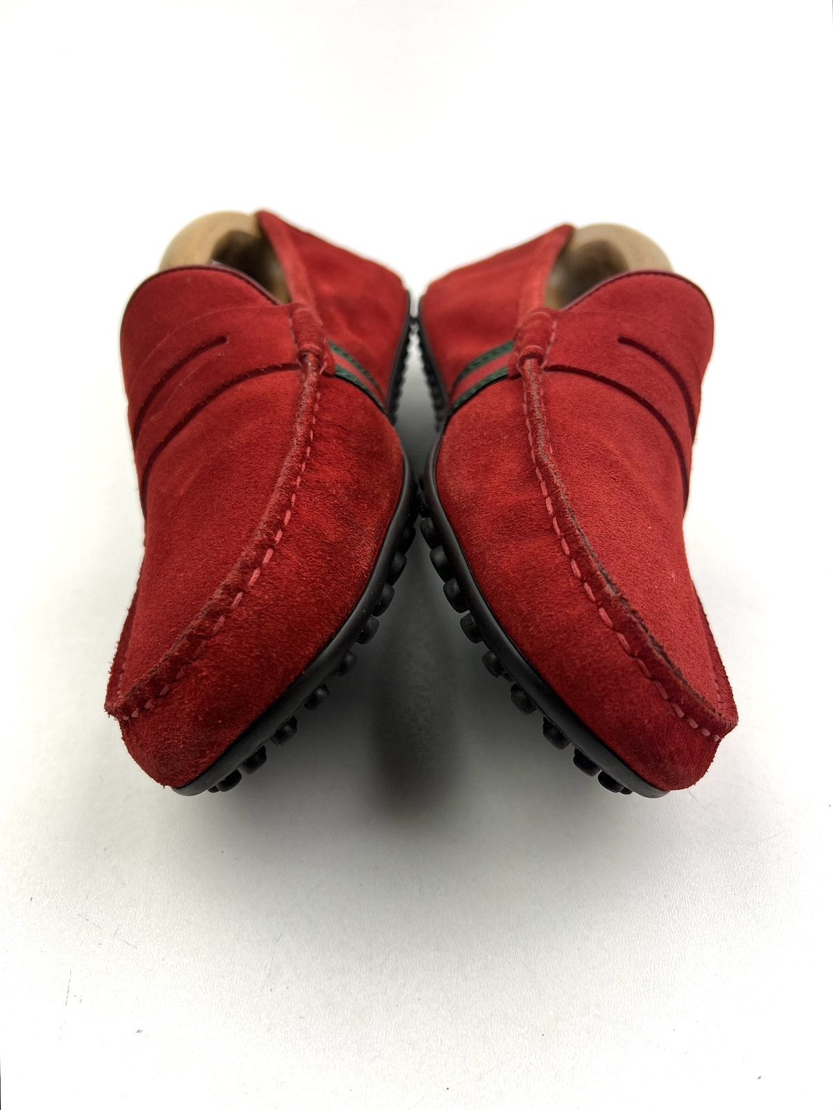 Gucci GUCCI Loafers Drivers Leather Shoes Web Stripe Red Men's Size US 8.5 / EU 41-42 - 4 Thumbnail