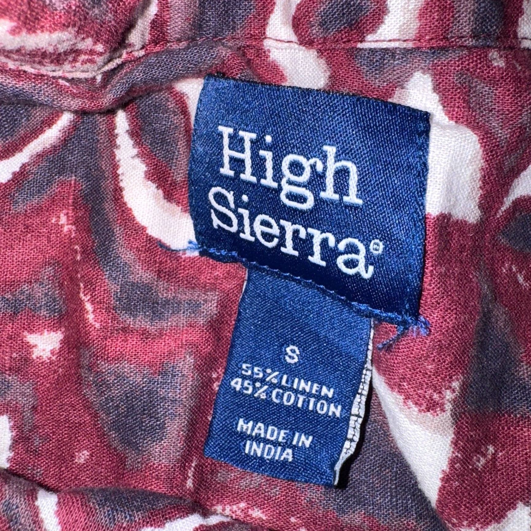 High Sierra High Sierra Shirt S Red Linen Blend Hawaiian Palm Leaves Floral Print Size US S / EU 44-46 / 1 - 2 Thumbnail
