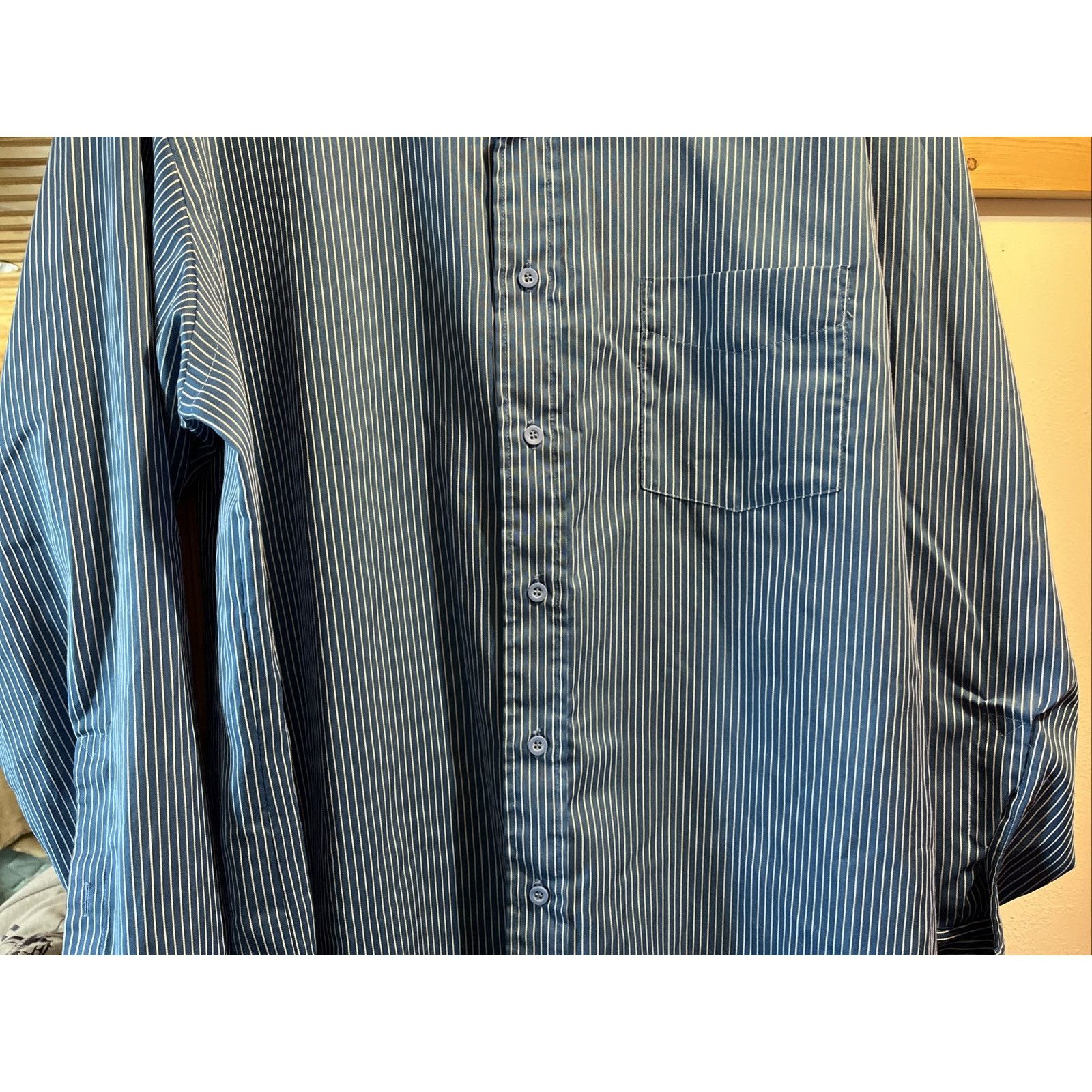Arrow Arrow Grand Baroque Vintage Mens XL 17 33 Blue Striped Shirt Size US XL / EU 56 / 4 - 6 Thumbnail
