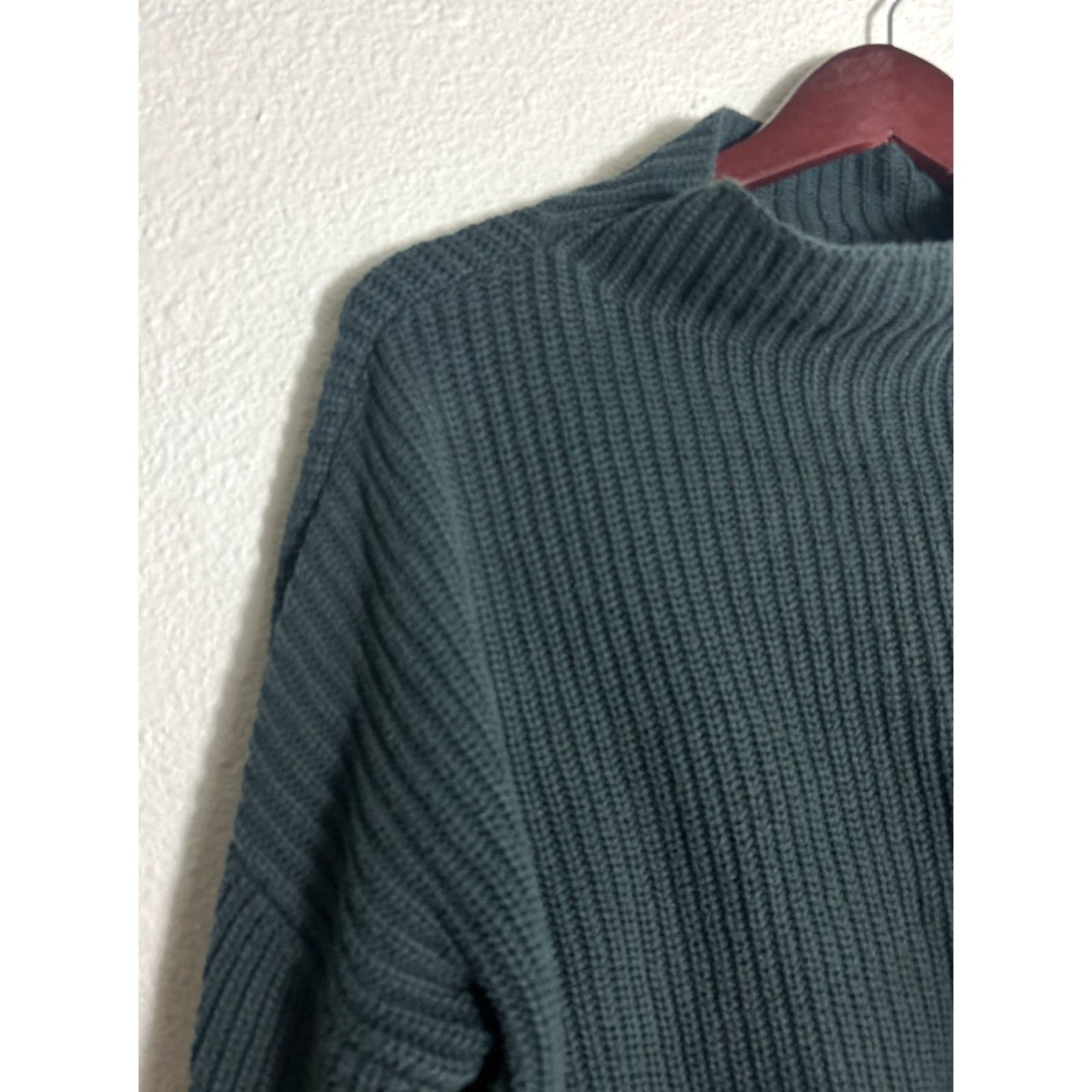 Vintage Max Studio Womens Large Long Sleeve Green Tunic Sweater 100% Cotton Size L / US 10 / IT 46 - 3 Thumbnail
