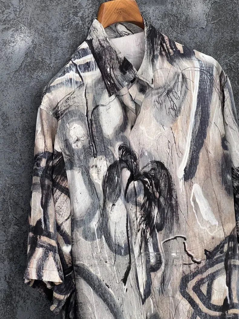 Yohji Yamamoto Yohji Yamamoto Silk Short Sleeve Shirt. Size US XS / EU 42 / 0 - 6 Thumbnail