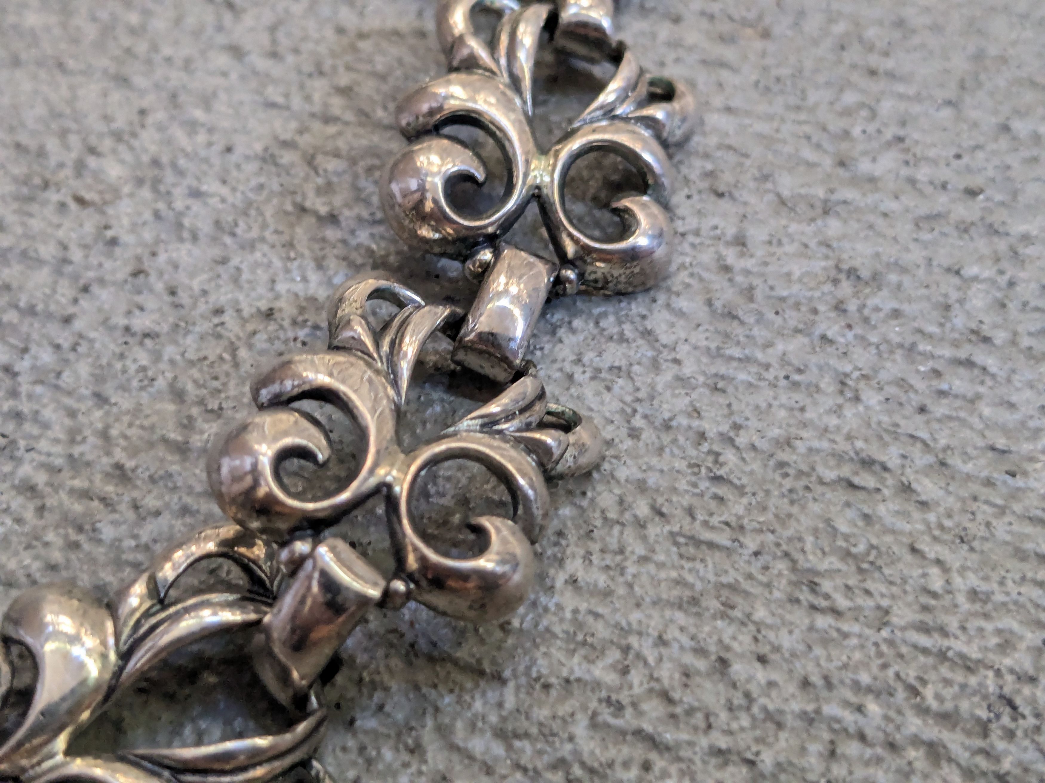 Sterling Silver Sterling Silver Danecraft Necklace Floral Fleur de Lis 15.5" Size ONE SIZE - 5 Thumbnail