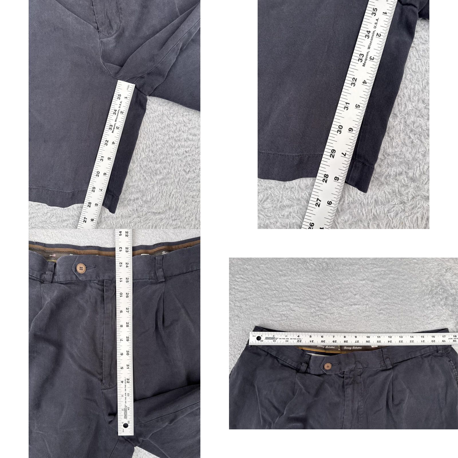 Tommy Bahama VINTAGE Tommy Bahama Shorts Mens 38 Chino Pleated Zip Fly Twill Pockets Casual Navy/Gray 90s Mens Size US 38 / EU 54 - 8 Thumbnail