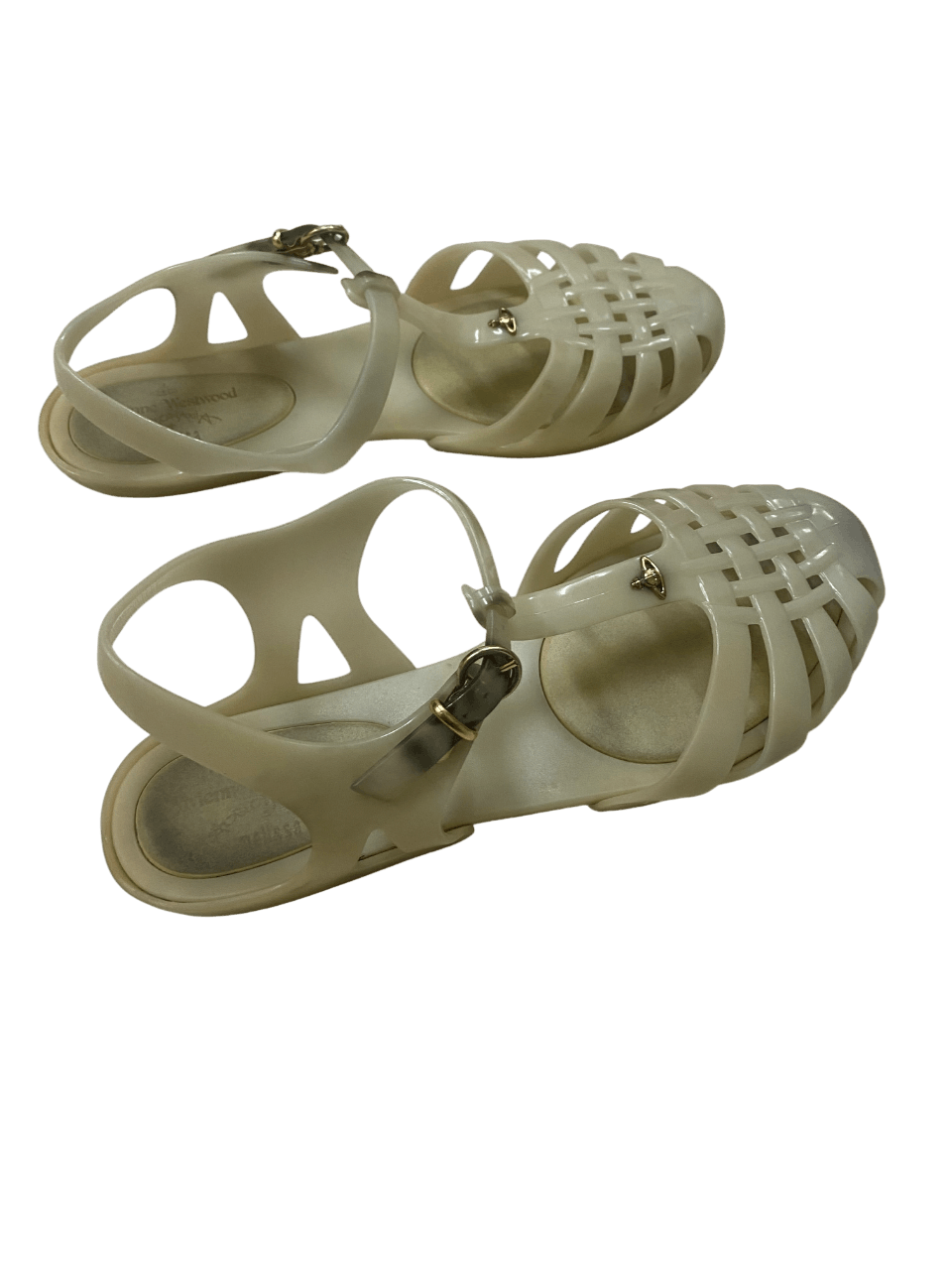 Vivienne Westwood 2 pair Vivienne Westwood Melissa Gold Rubber Shoe Sandal Size US 8 / IT 38 - 14 Thumbnail