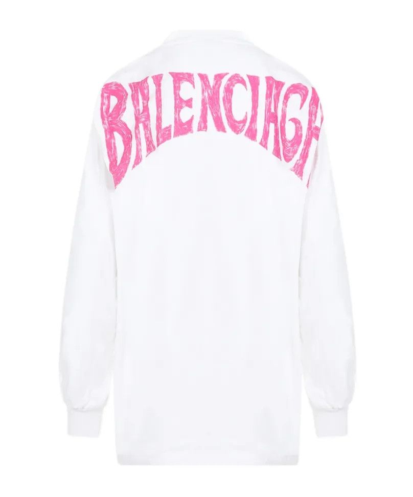 Balenciaga o1bcso1str0326 Stretched Out T-Shirt in White/Pink Size US S / EU 44-46 / 1 - 2 Thumbnail