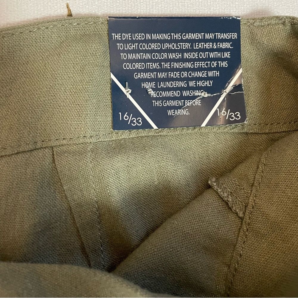 Other NWT New Sound Style Linen Blend Wide Leg Olive Pants Size 1 Size 38" / US 16 / IT 52 - 5 Thumbnail