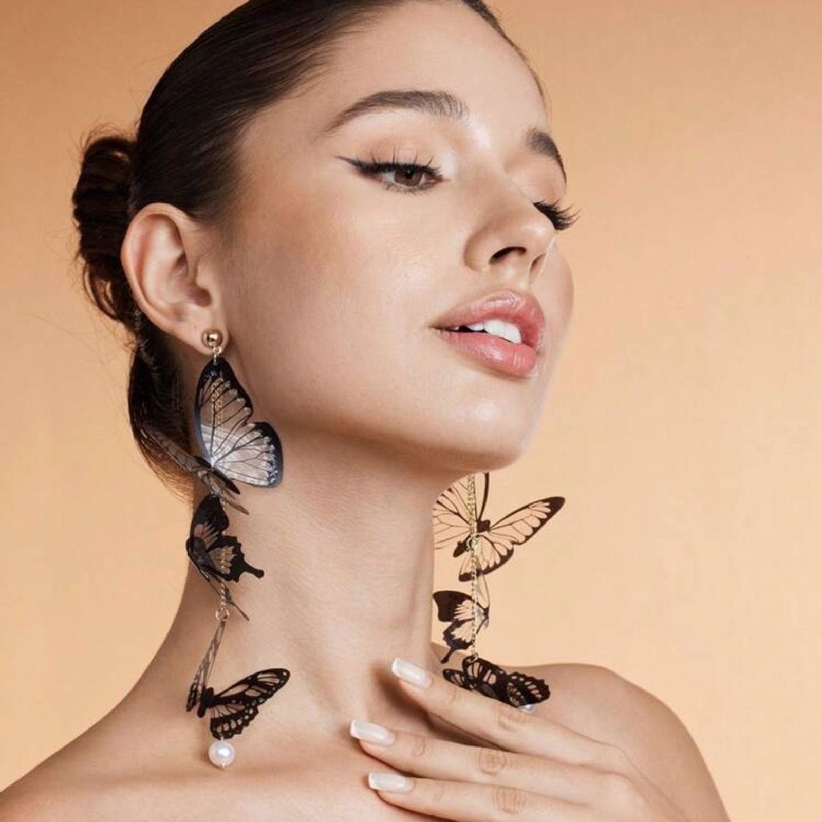 Other Acrylic Tassel Butterfly Long Drop Earrings Size ONE SIZE - 5 Thumbnail