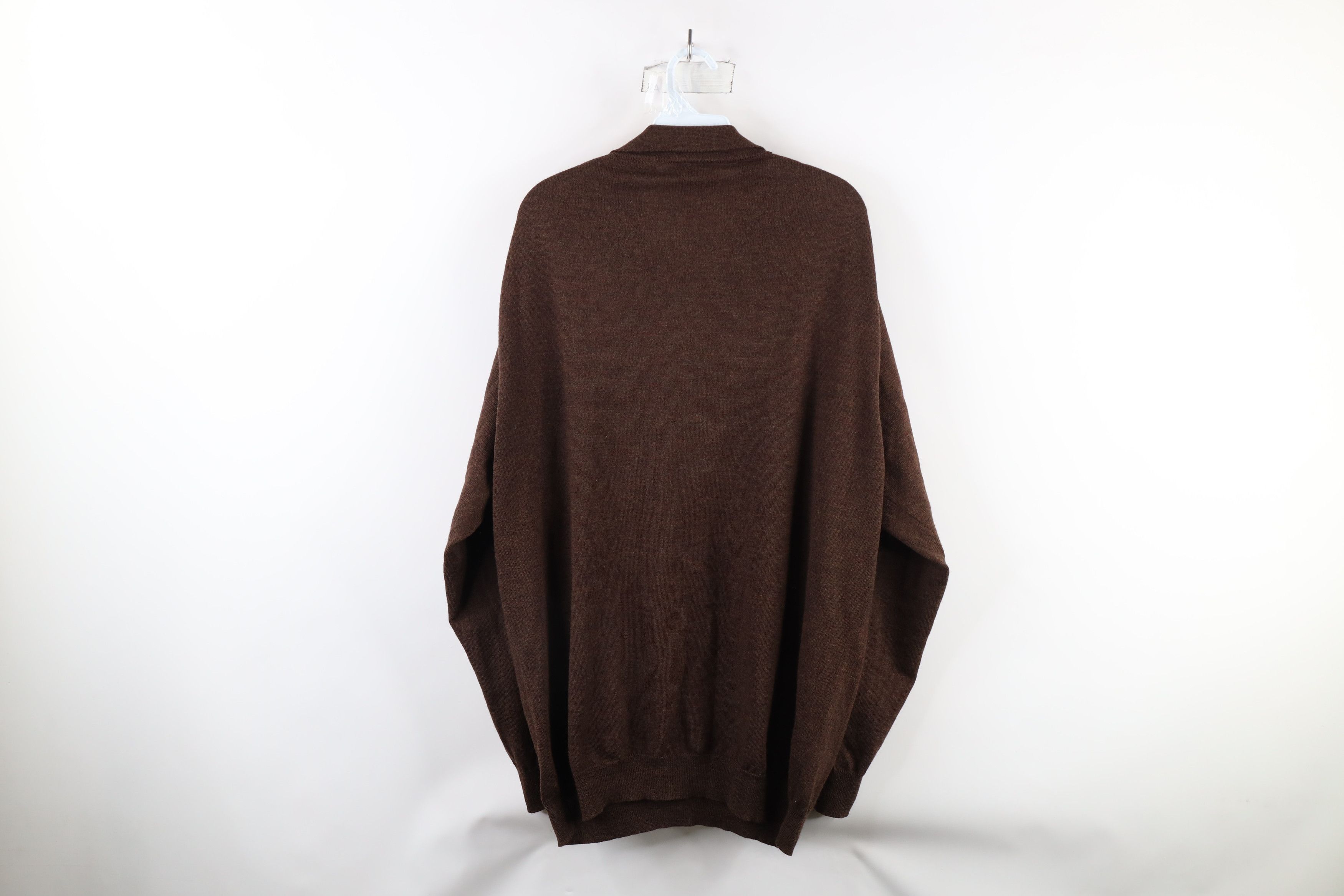 Jos. A. Bank × Vintage Jos A Bank Merino Wool Knit Collared Pullover Sweater Brown Size US XXL / EU 58 / 5 - 6 Thumbnail