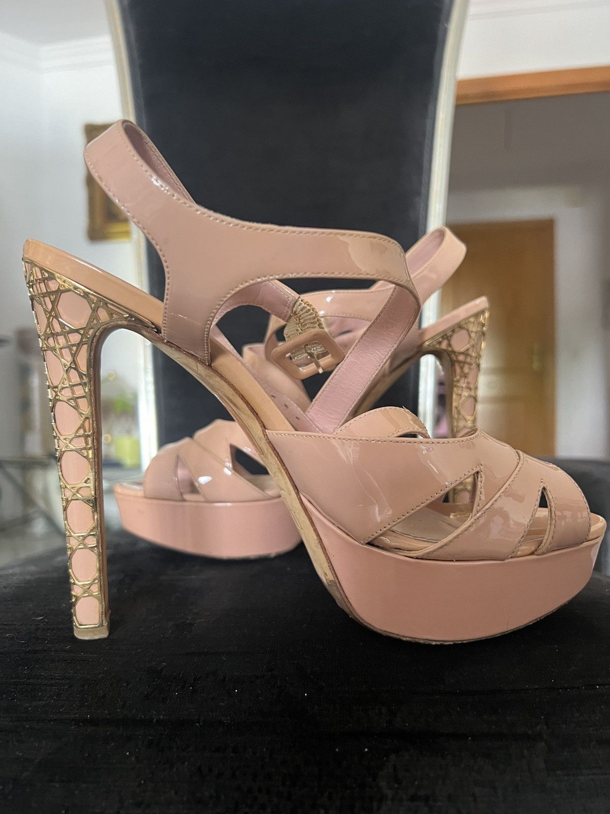 Dior Dior Nude Patent Leather Platform Heels Size US 8.5 / IT 38.5 - 13 Thumbnail