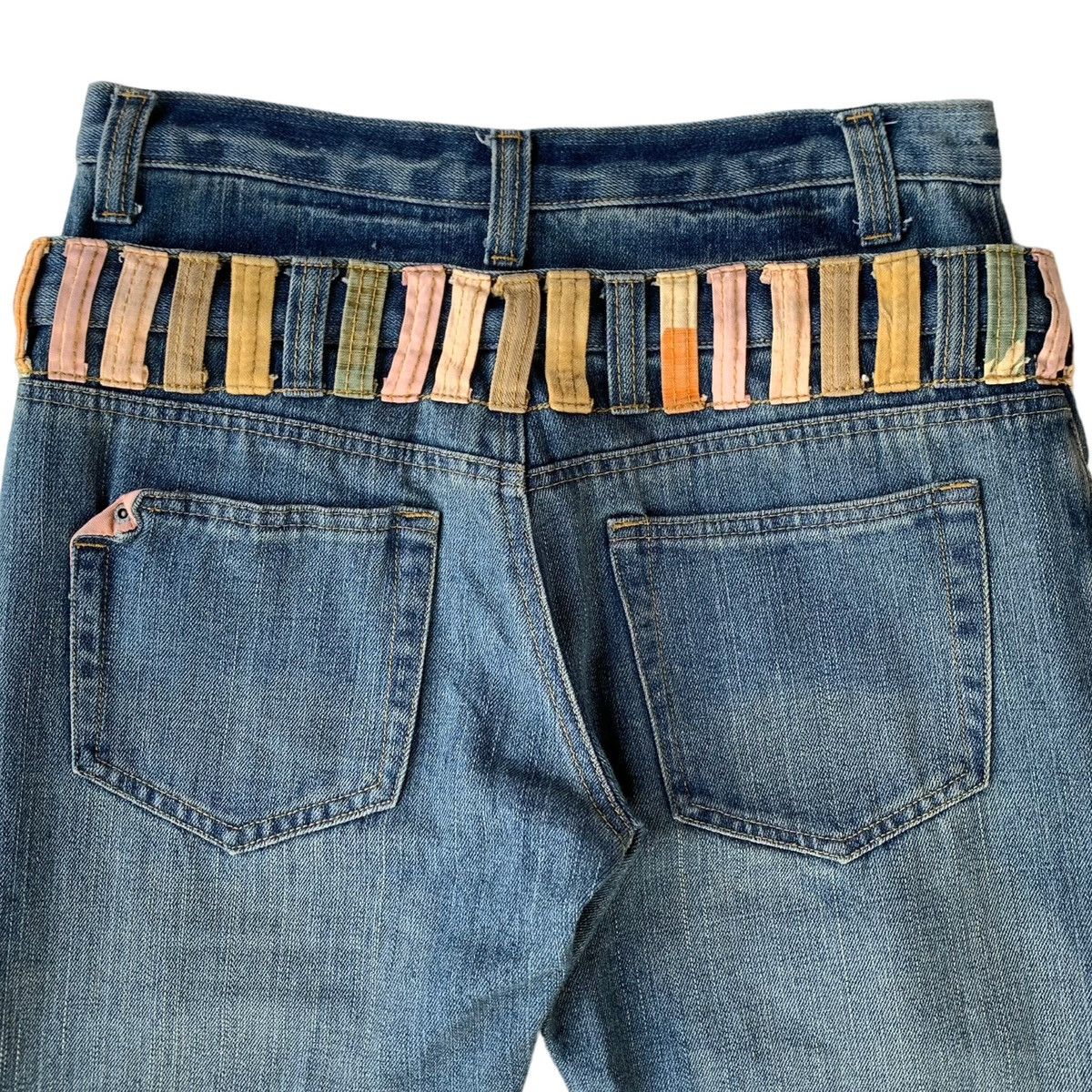Japanese Brand 2000s Japanese Brand Browny Double Waist distressed Jeans Size US 31 - 2 Thumbnail