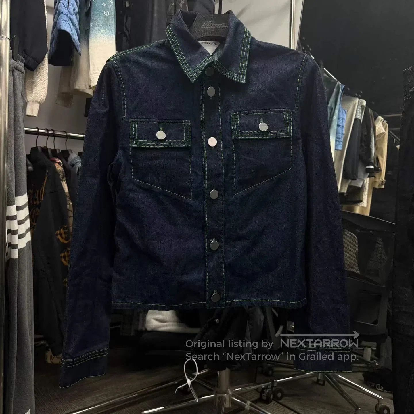 Bottega Veneta Bottega Veneta Short Contrast Stitch Denim Jacket. Size US S / EU 44-46 / 1 - 1 Thumbnail