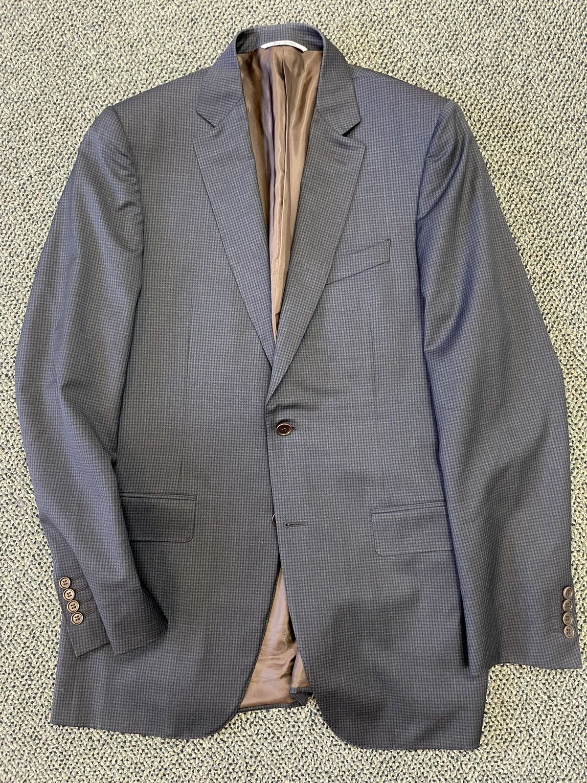 Canali Mini Check Wool Suit Size 40L - 9 Thumbnail