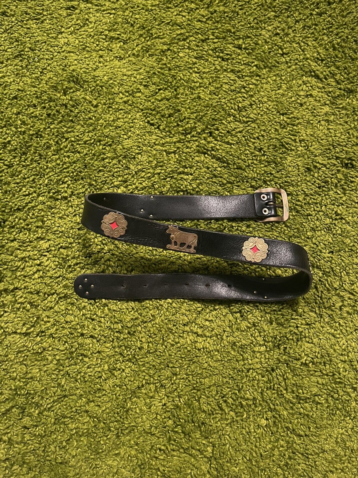 Cowboy Equipment × Etro × Vintage Etro 90s vintage iconic cows logo leather belt Size ONE SIZE - 1 Thumbnail
