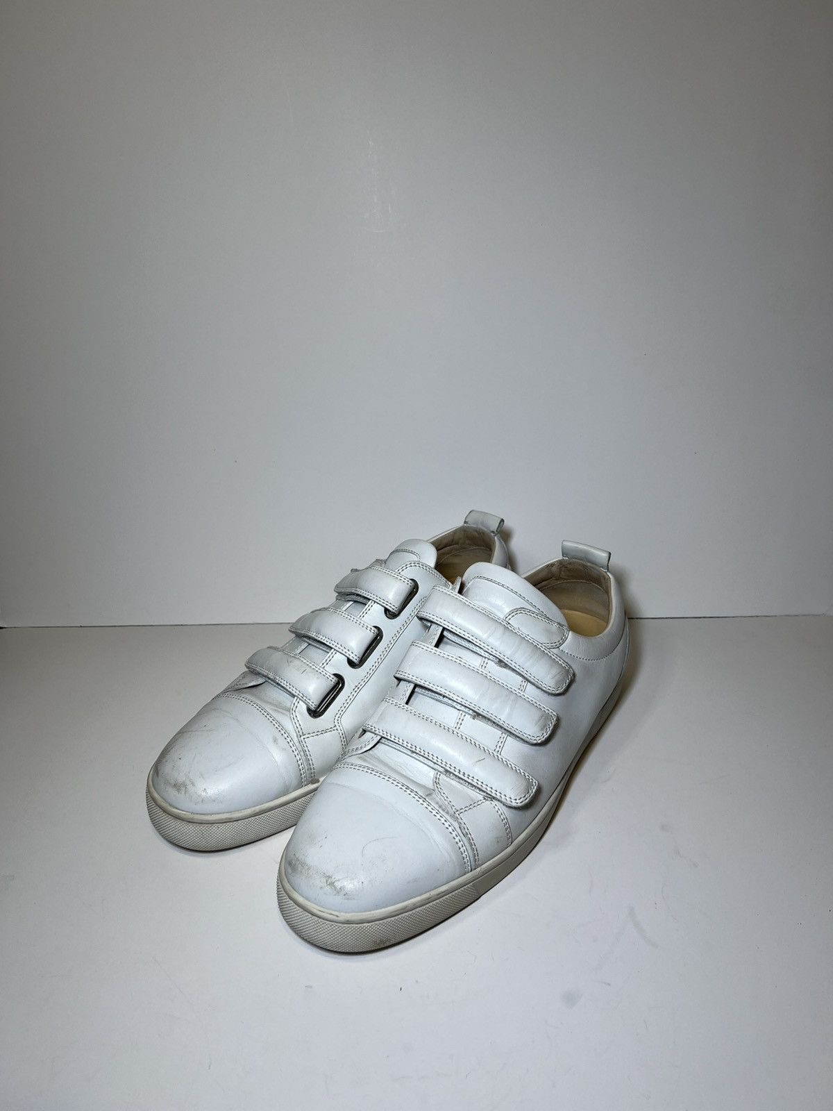 Christian Louboutin Kiddo Donna Flat Calf Leather White Strap Trainer Sneaker Size US 13 / EU 46 - 1 Thumbnail
