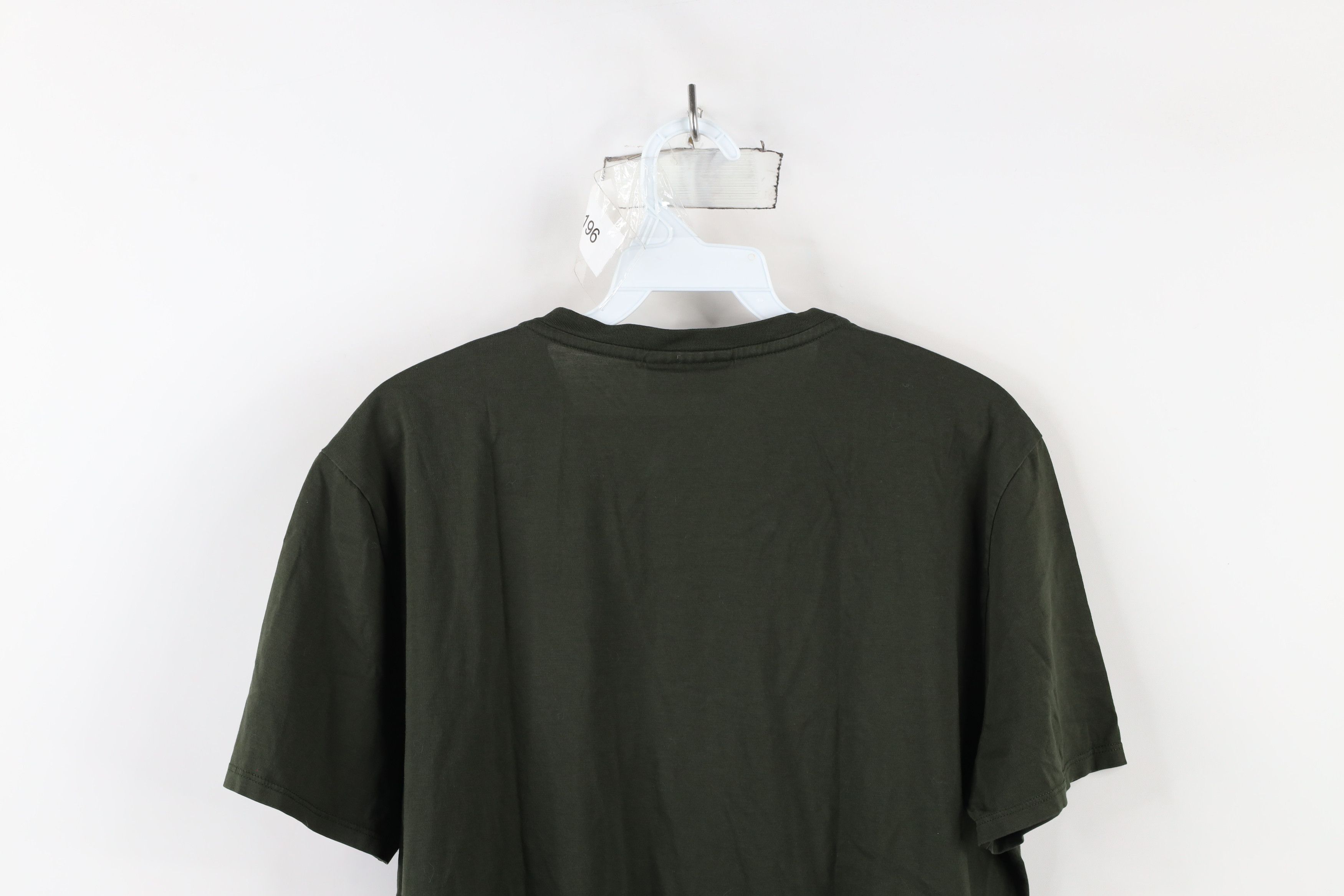 Lacoste × Vintage Lacoste Distressed Croc Logo V-Neck T-Shirt Olive Green Size US L / EU 52-54 / 3 - 10 Thumbnail