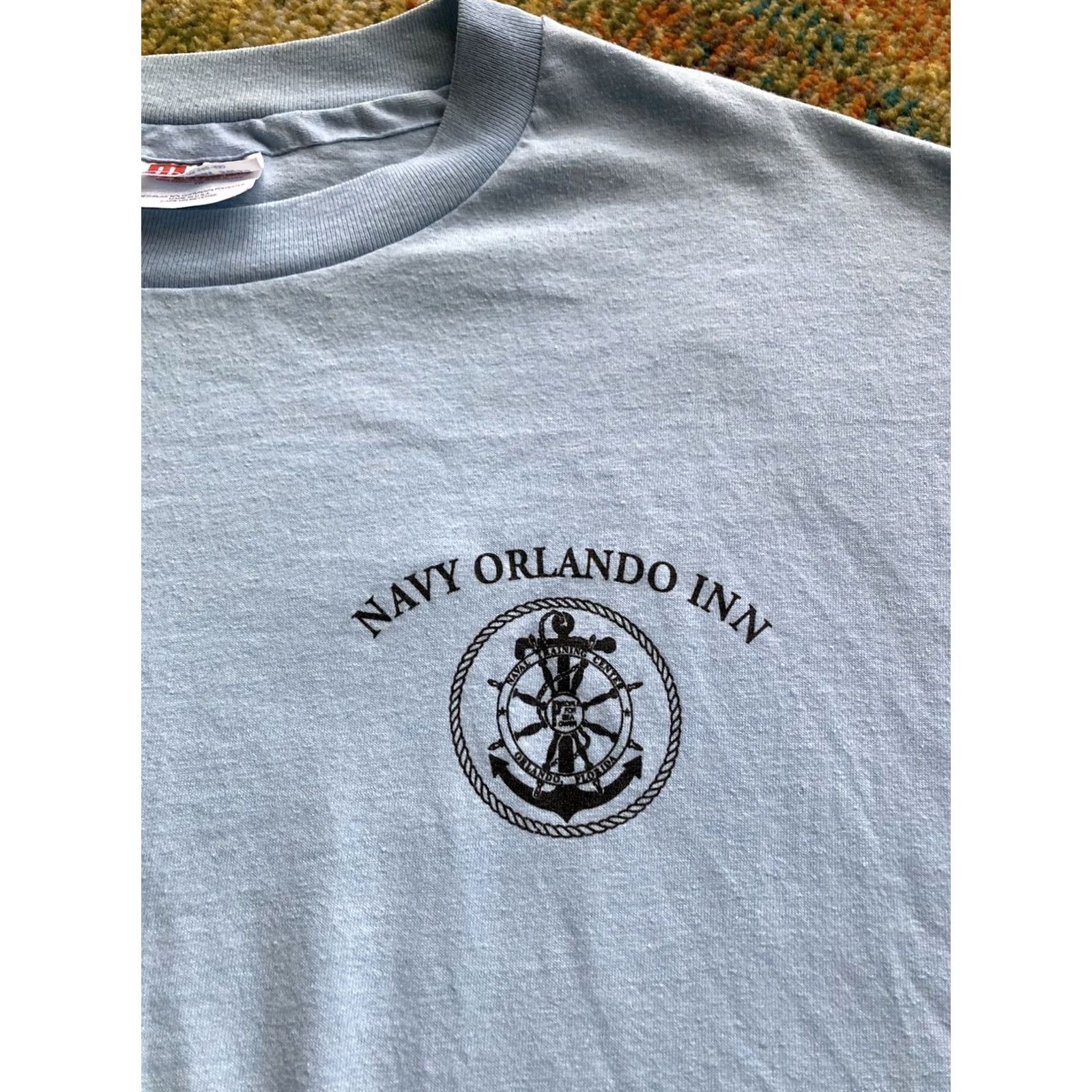 Hanes VINTAGE Hanes T-Shirt Navy 80s 90s US Military Naval Training Center Orlando Mens XL Blue Short Sleeve Men XS? Size US XL / EU 56 / 4 - 4 Thumbnail