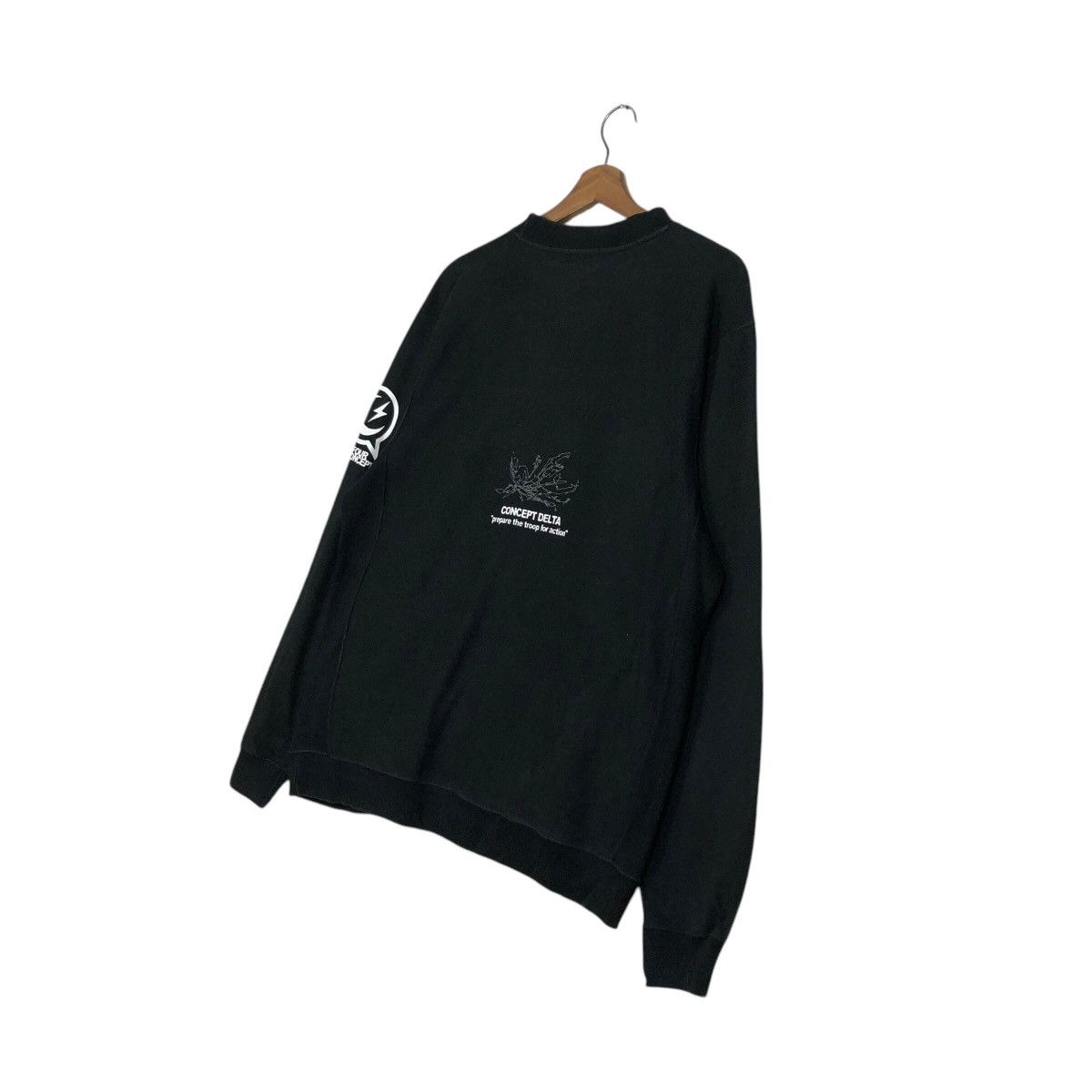 Japanese Brand 📌Vintage Sweatshirt Rich Black Concept Delta Big Logo Size US M / EU 48-50 / 2 - 11 Thumbnail