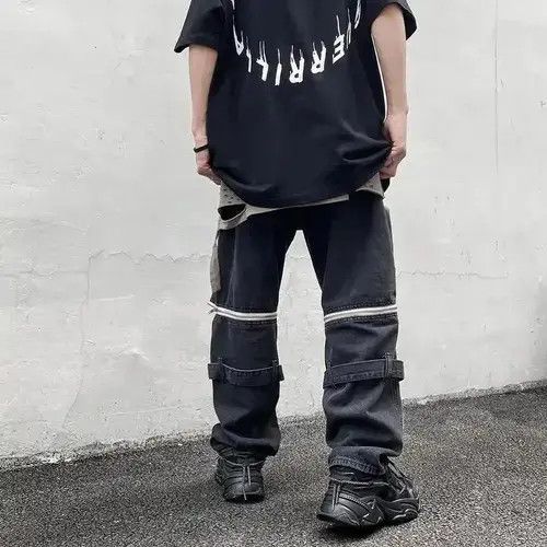 Japanese Brand Retro Detachable Zipper Wide Leg Cargo Pants Size US 30 / EU 46 - 2 Thumbnail
