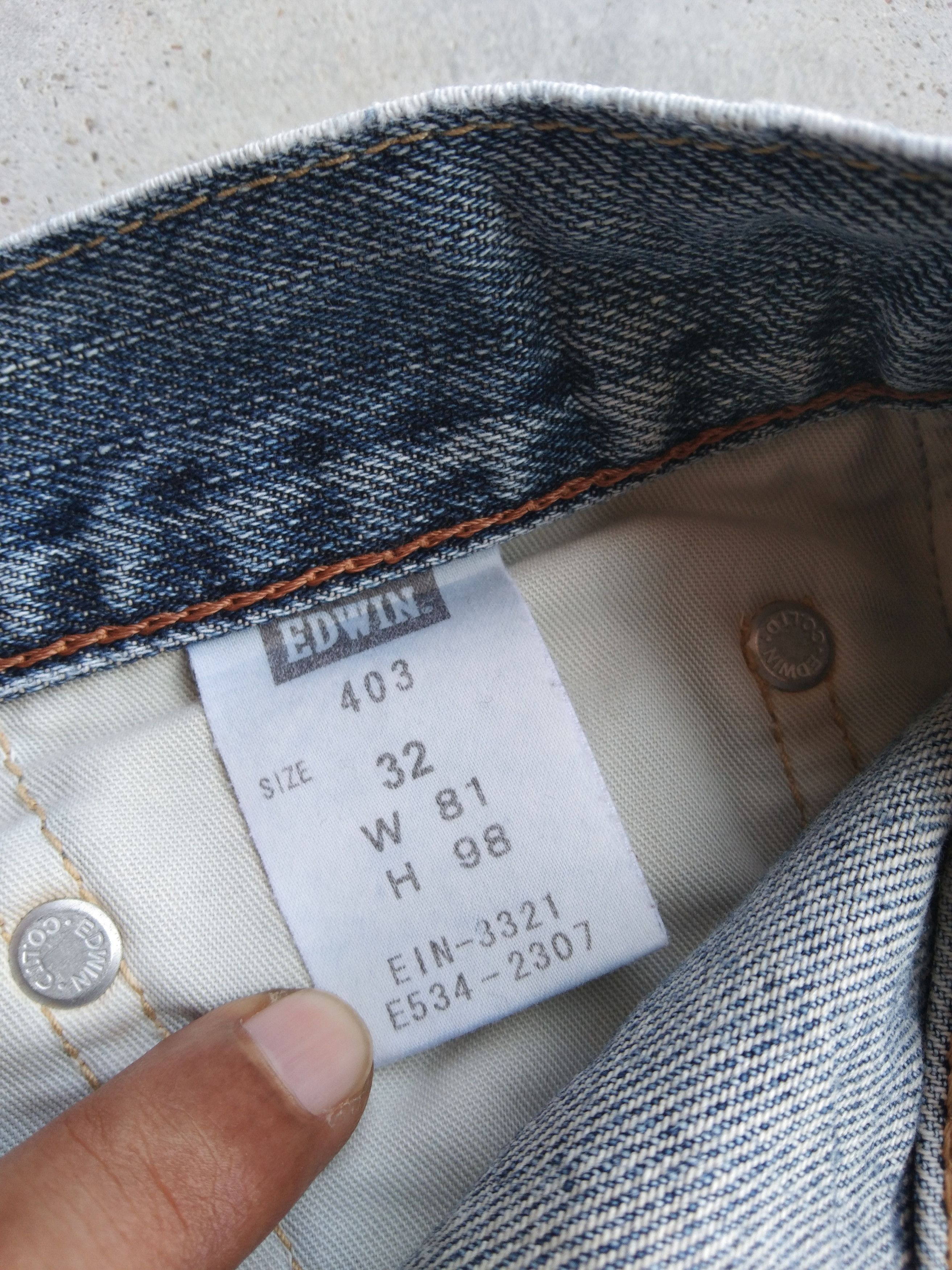Japanese Brand Vintage Distressed Edwin Faded Blue Released Hem Jeans 32x30 Size US 32 / EU 48 - 6 Thumbnail