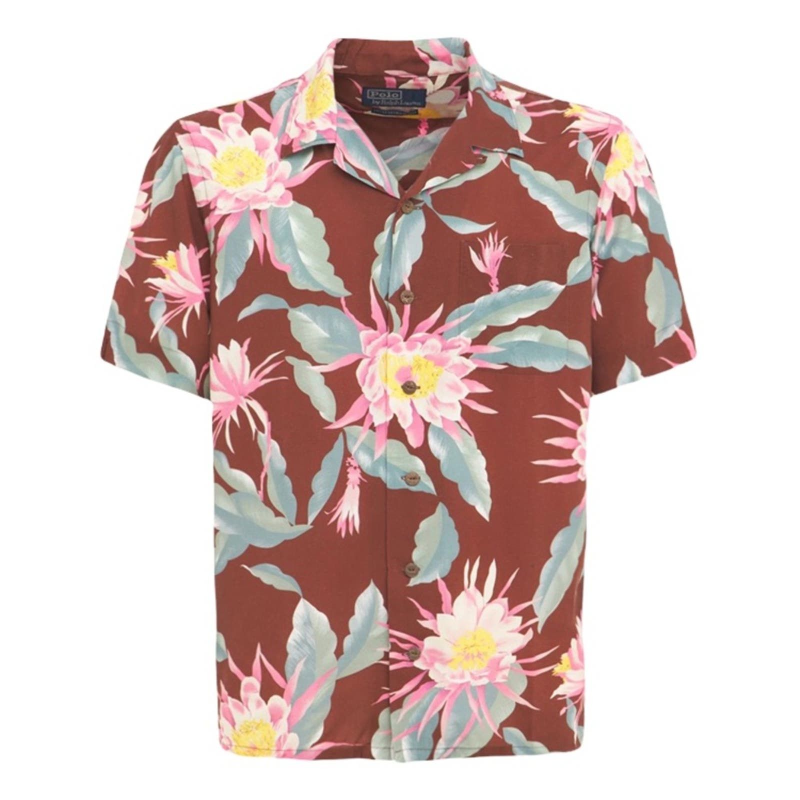 image of Polo Ralph Laurent Walter Hoffman Hawaiian Shirt Size Xlarge in Brown, Men's