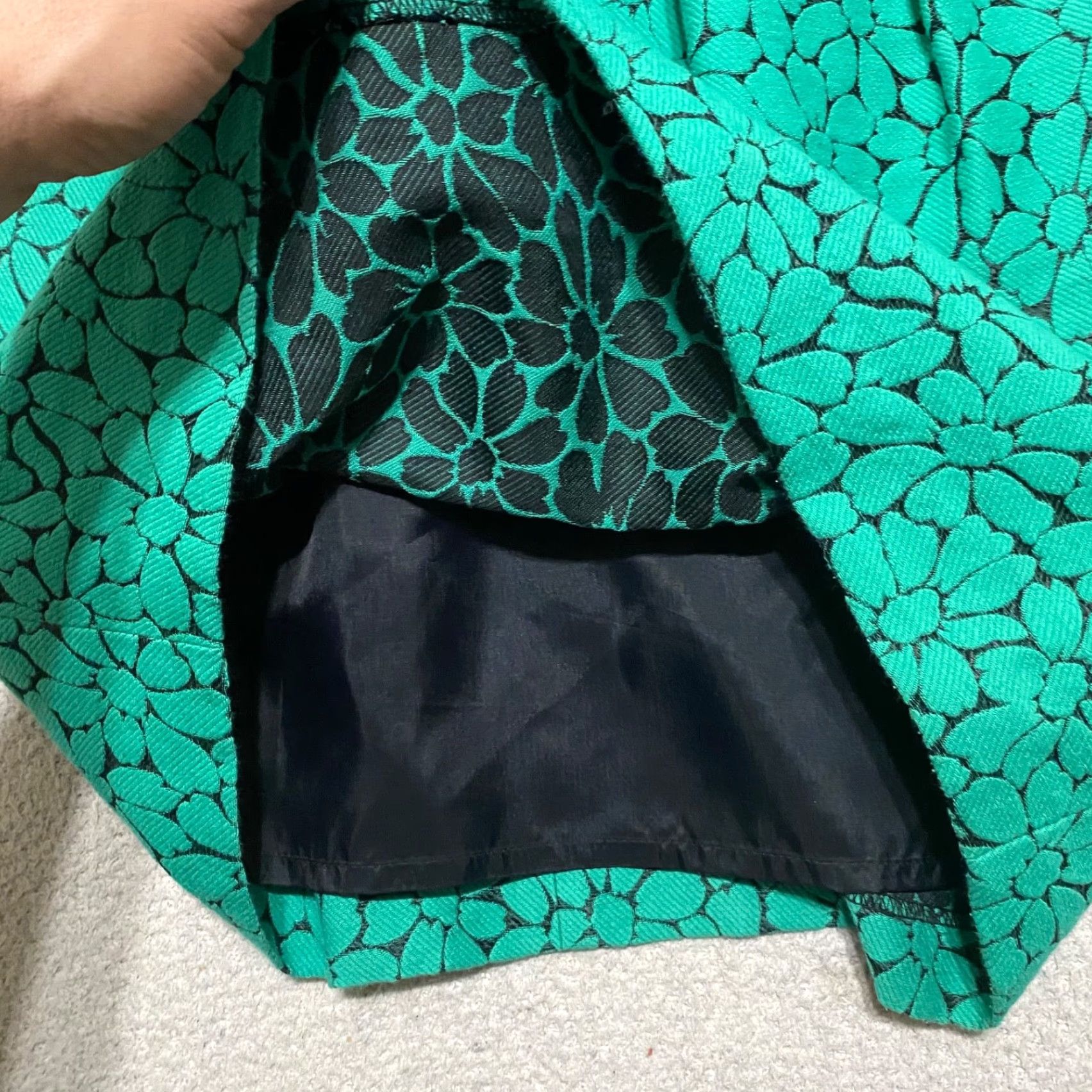 Vintage Shoshanna Dress Green Floral A-Line Sleeveless Pockets Lined V-Neck Womens Size 4 Short Party/Cocktail Size S / US 4 / IT 40 - 6 Thumbnail