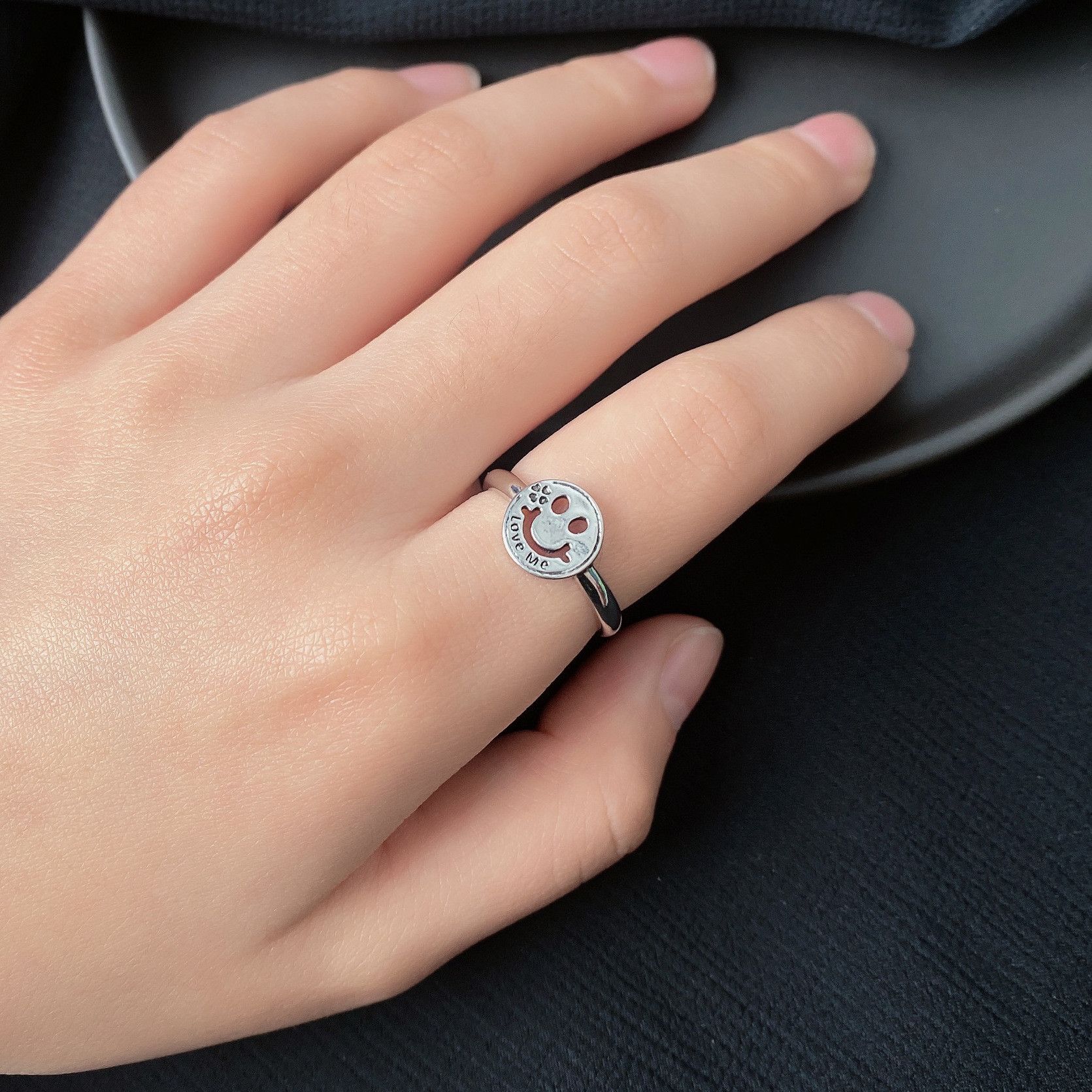 Jewelry Smile Vibe Jewelry Rings Open Size Chrome Ring (Size 7-13) Size ONE SIZE - 2 Thumbnail