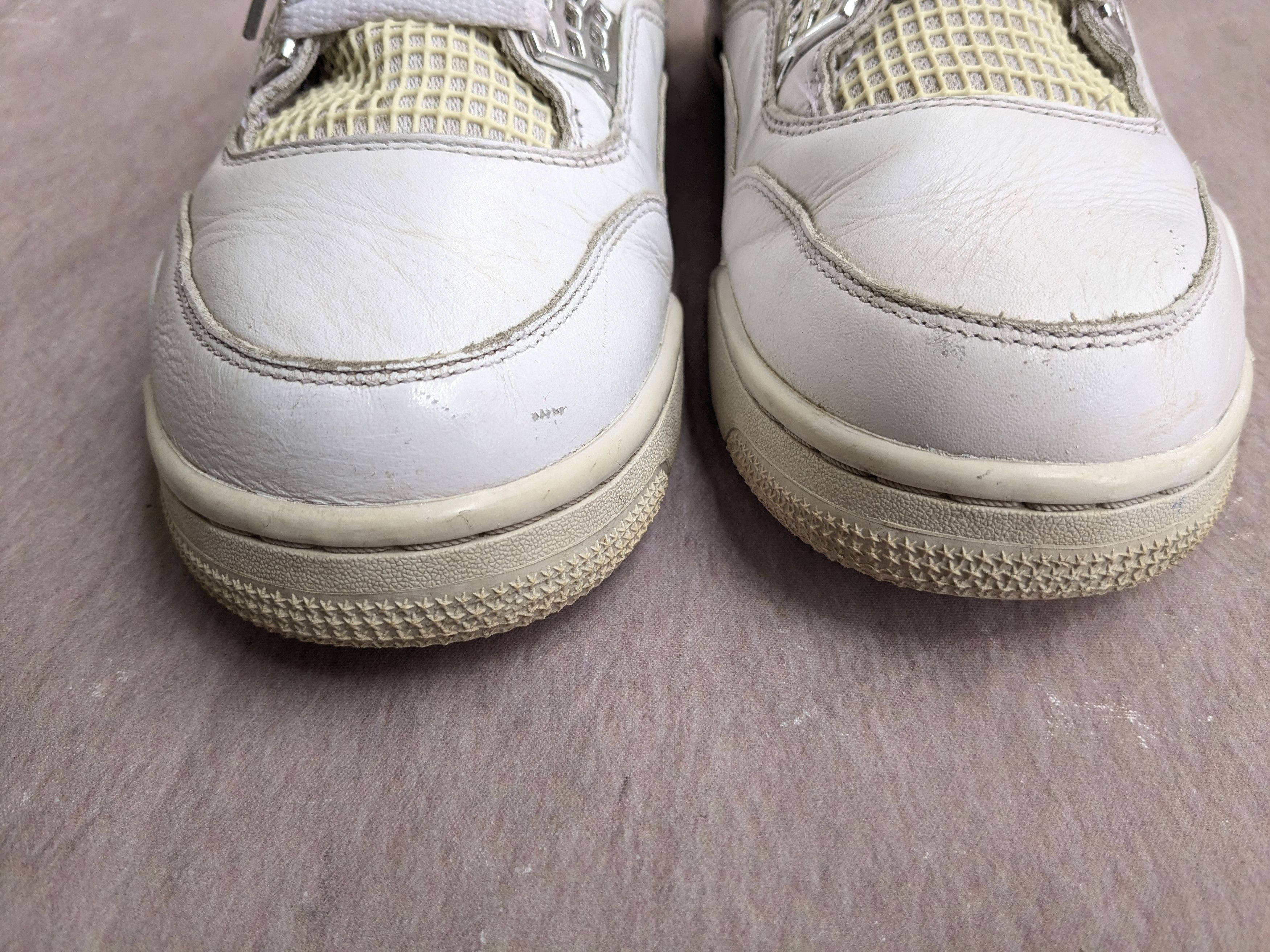 Jordan Brand Nike Air Jordan 4 Retro Pure Money 12 White Silver Leather Size US 12 / EU 45 - 2 Thumbnail