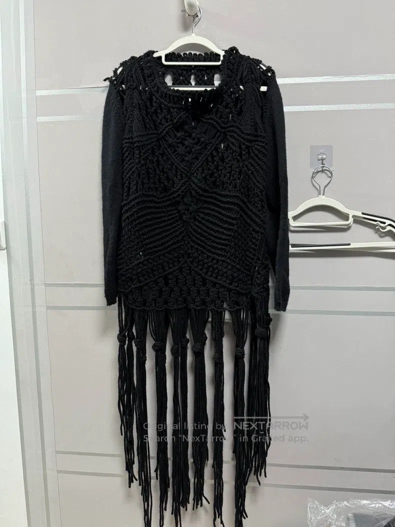 Comme des Garcons Comme Des Garcons Black Knit Openwork Wool Sweater Size S / US 4 / IT 40 - 1 Thumbnail