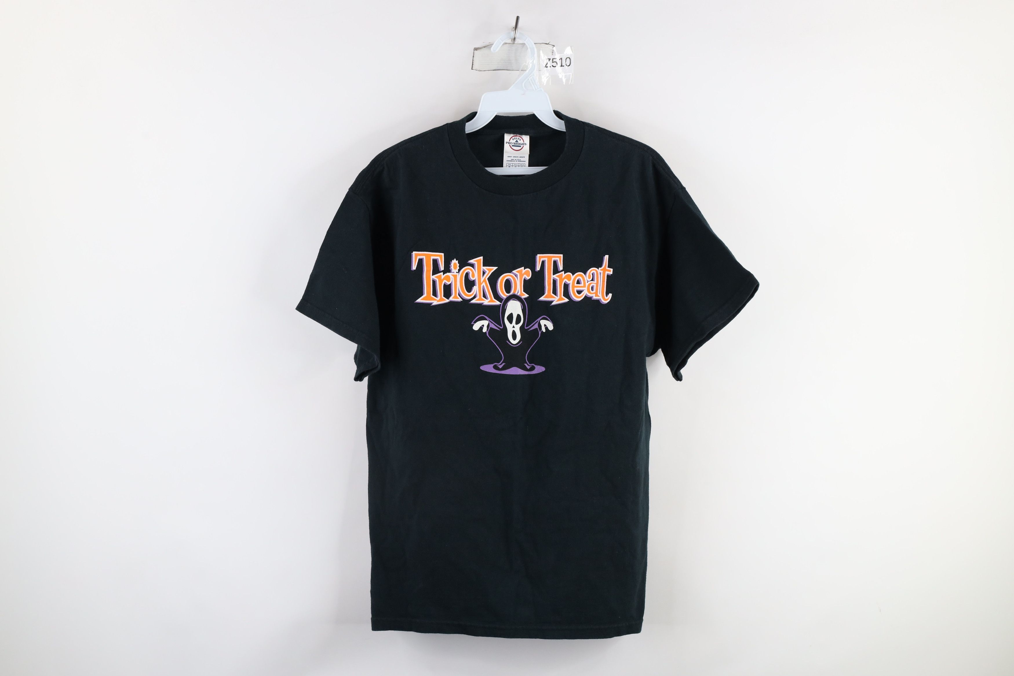 Vintage Vintage 90s Halloween Trick or Treat Scream T-Shirt Black Size US M / EU 48-50 / 2 - 1 Thumbnail