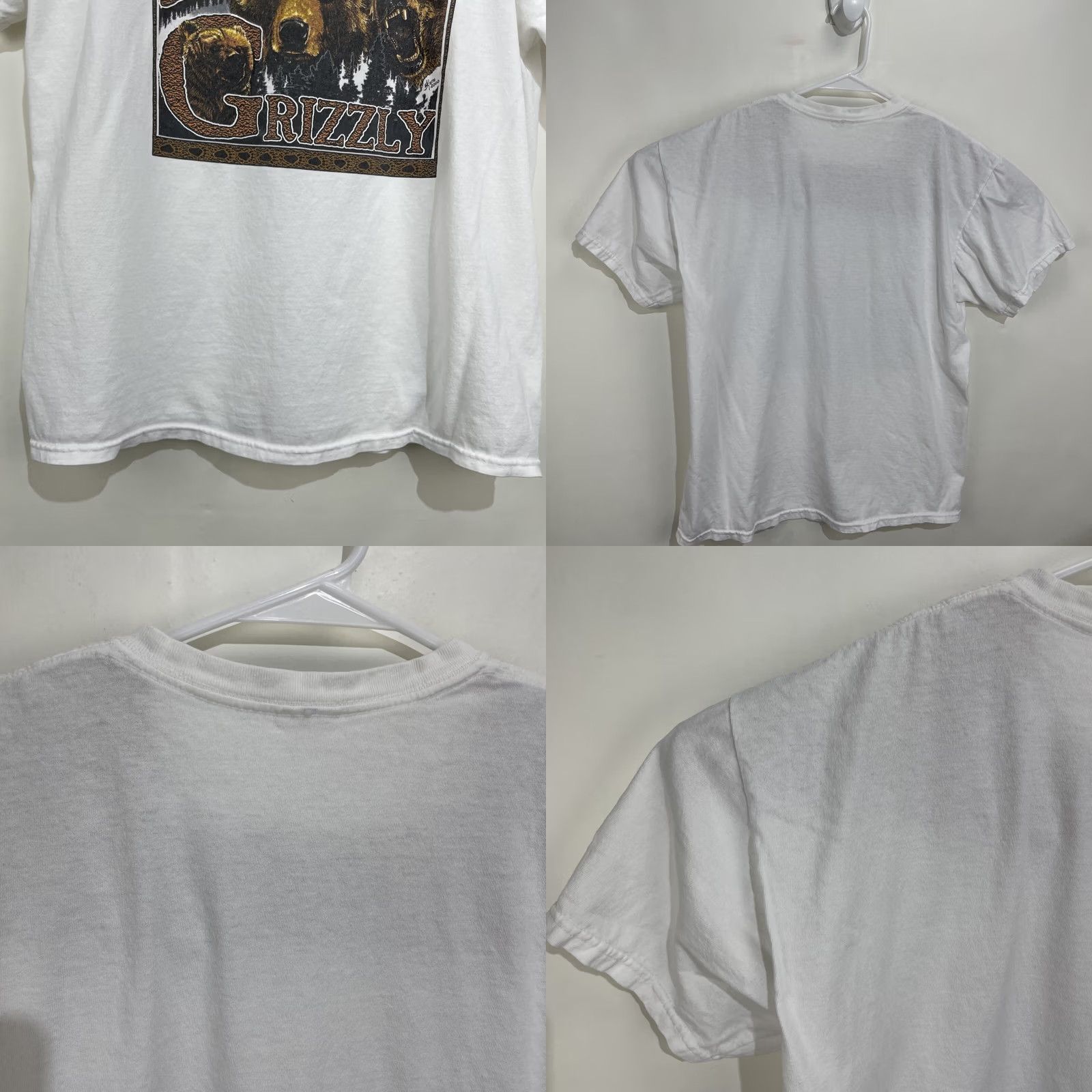 Anvil VINTAGE Alaska Grizzly Bear T Shirt White Mens Large 90s Graphic Print Logo Crew Neck Short Sleeve Cotton Anvil Classic Style Souvenir Size US L / EU 52-54 / 3 - 8 Thumbnail