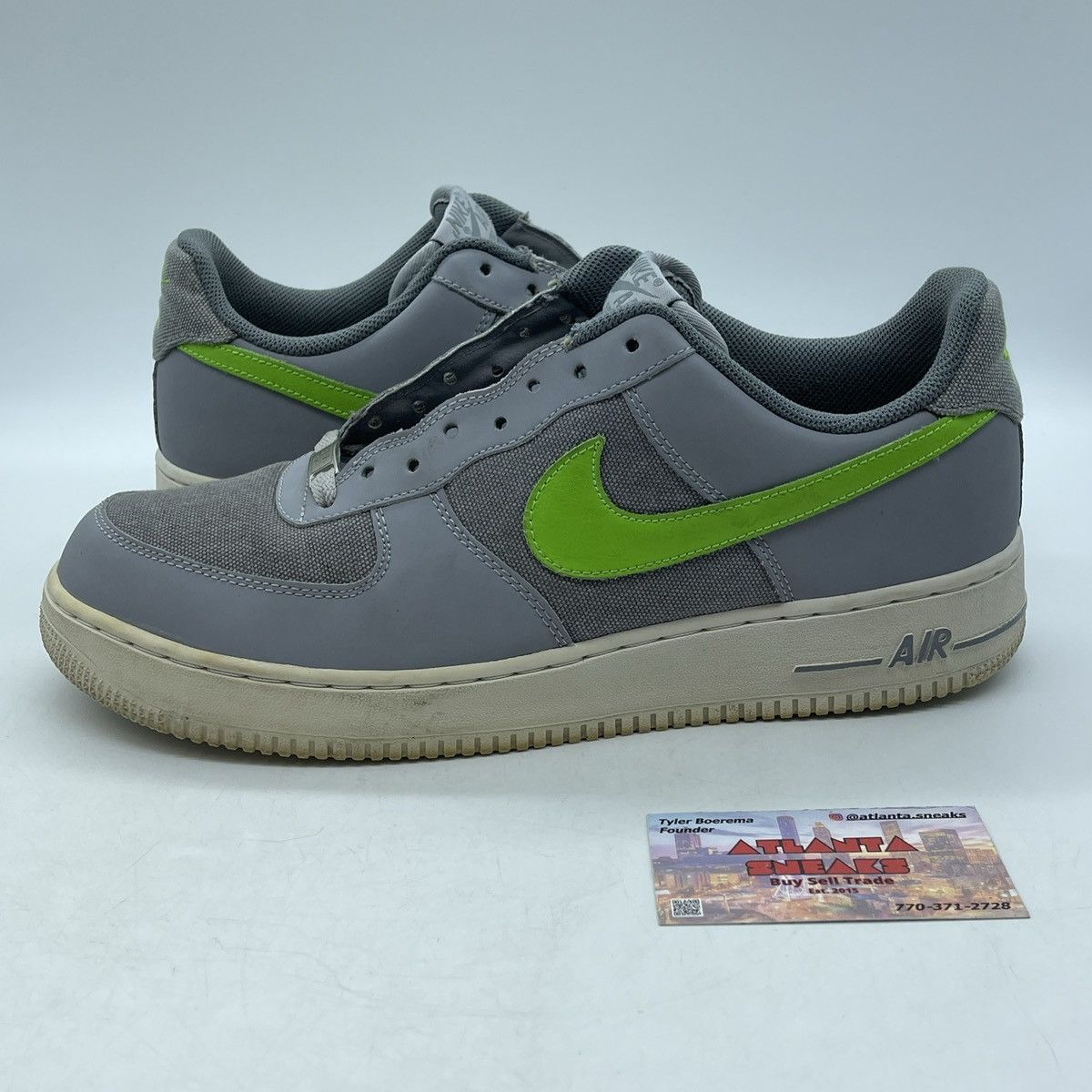 Nike Air Force 1 wolf grey green Size US 11.5 / EU 44-45 - 1 Thumbnail
