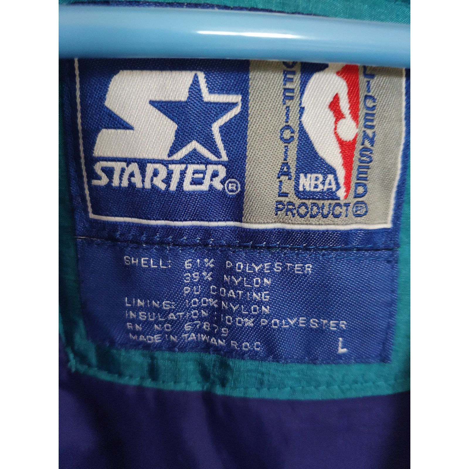 Starter Vintage Starter Charlotte Hornets Puffer Jacket LARGE Size US L / EU 52-54 / 3 - 3 Thumbnail