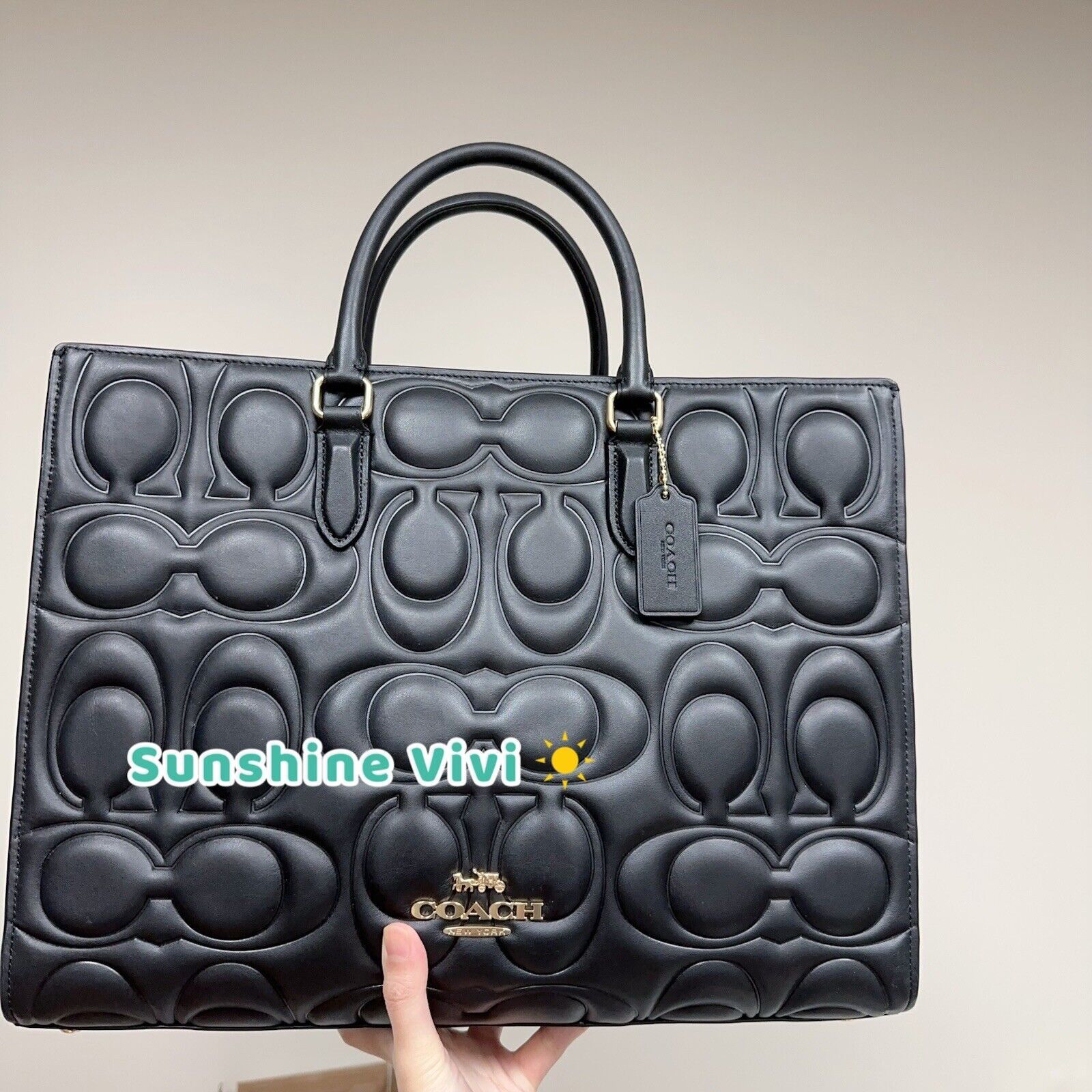 Coach NWT Limited Coach Large Maggie Tote BagLeather CY672 Black Size ONE SIZE - 1 Thumbnail