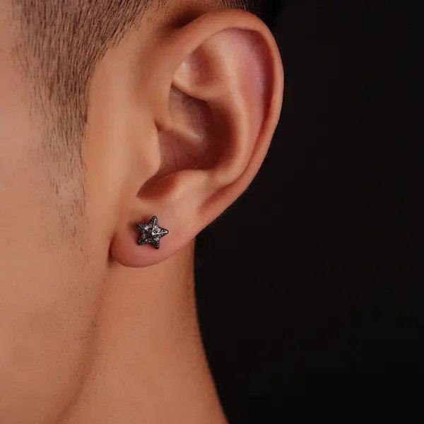 Jewelry Silver Star Stud Earrings, Sparkling Crystal Earrings Size ONE SIZE - 5 Thumbnail