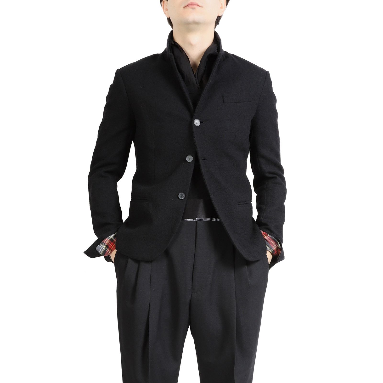 Haider Ackermann FW17 Velvet Collar Blazer in Black Wool Size 48R - 2 Thumbnail