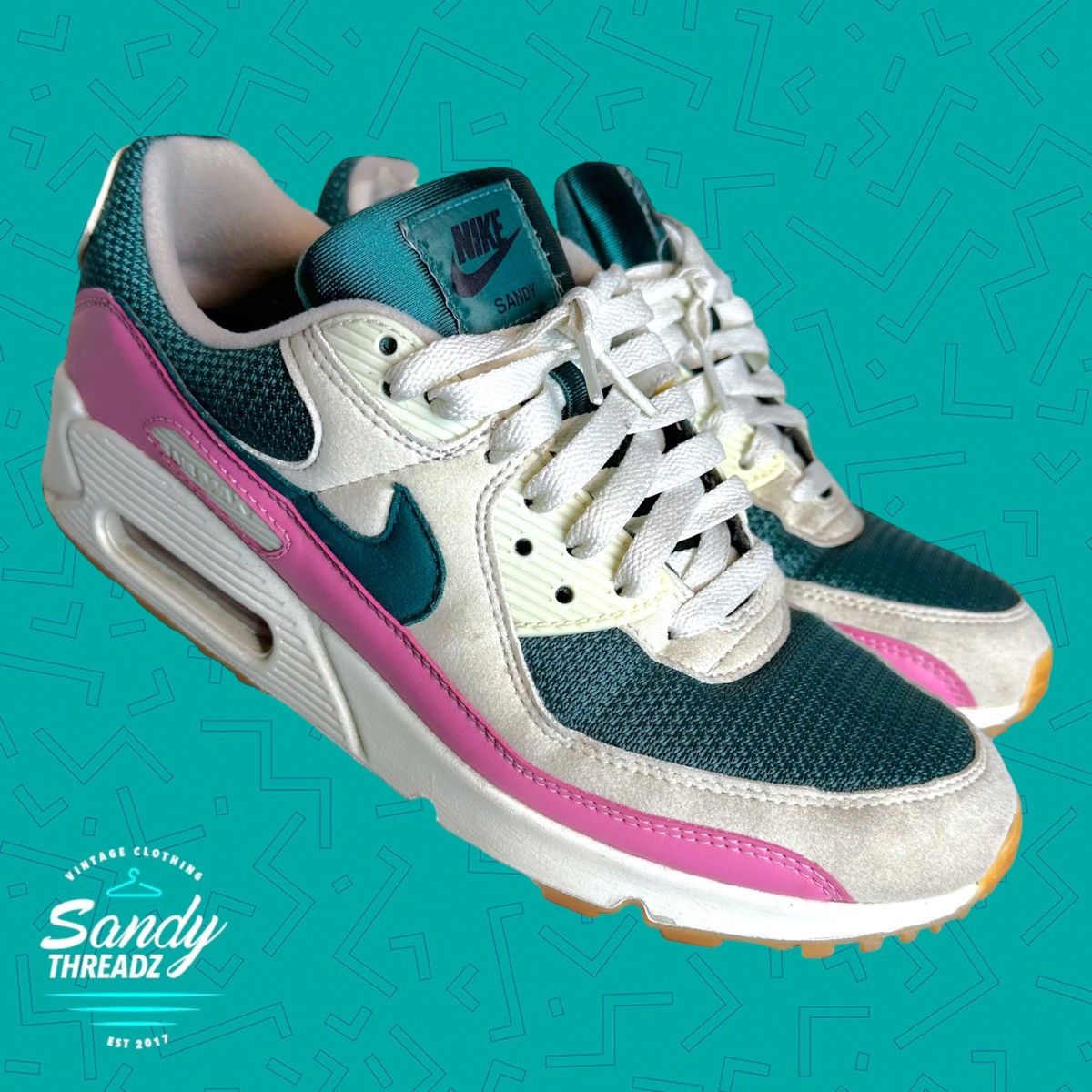 image of Nike Airmax 90 By You Id Shoes Sneakers in Green, Men's (Size 8.5)
