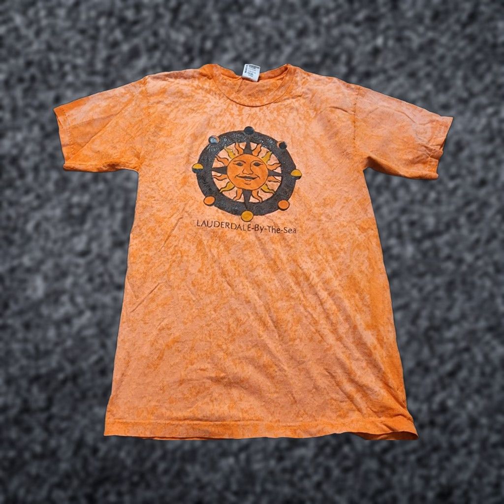 Vintage VINTAGE Bayside Lauderdale By The Sea T Shirt Mens Large Orange 90s Florida Distressed Sun Logo Size US L / EU 52-54 / 3 - 1 Thumbnail