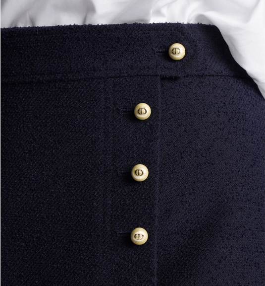 Dior o1w1db10925 441J26 Mini Skirt in Navy Blue Size 26" / US 2 / IT 38 - 7 Thumbnail