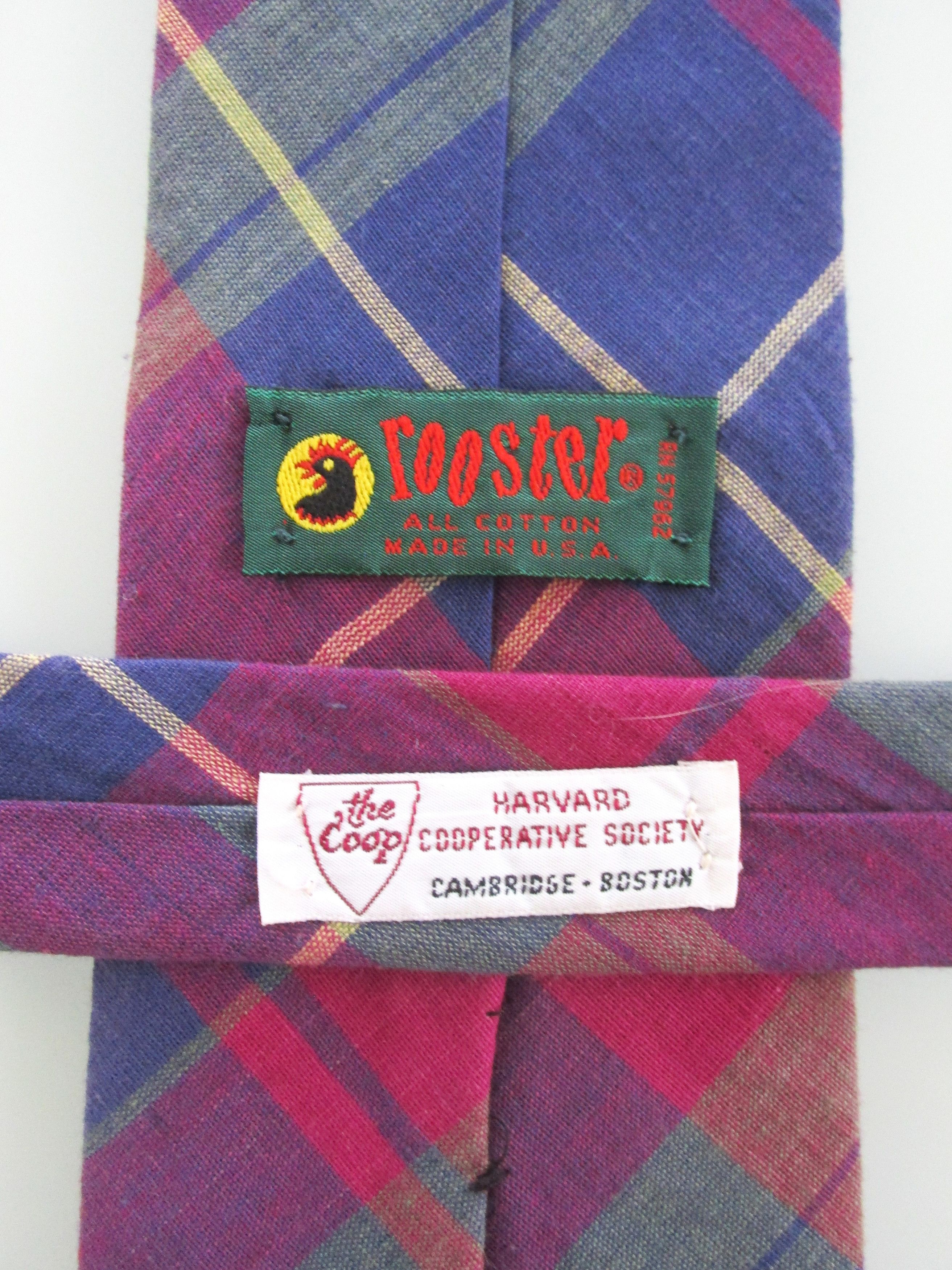 Vintage Rooster Vintage Men's Cotton Plaid Ties Size ONE SIZE - 6 Thumbnail