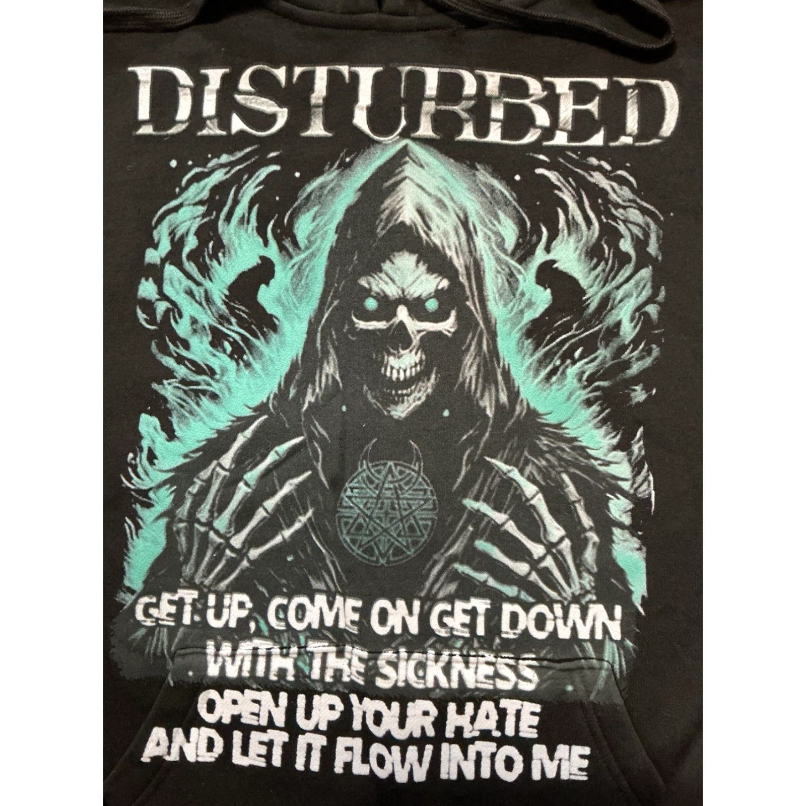 Vintage VINTAGE Disturbed 25 Years Of The Sickness Hoodie Mens Size M Black Rock Pullover Skull Skeleton 90s Concert? Size US M / EU 48-50 / 2 - 5 Thumbnail